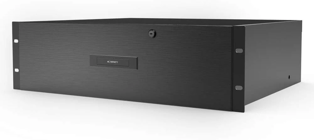 کشو رک مونت AC Infinity، 3U با صفحه جلویی آلومینیومی، با قفل و کلید، برای رک های کابینت سرور AV DJ تجهیزات 19 اینچی