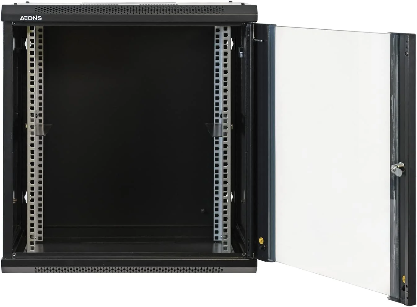 محفظه کابینت دیواری حرفه ای AEONS، رک شبکه سرور 19 اینچی با درب تهویه دار، عمق 12U-18 اینچ P36412S-AFBA-V