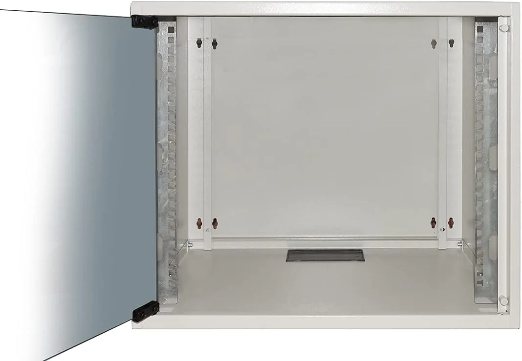 کابینت رک ۱۹ اینچی Connetto، ۹ یونیت، دیواری، مناسب برای شبکه‌ها، ابعاد ۴۶۰ (ارتفاع) x ۵۴۰ (عرض) x ۴۰۰ (عمق) میلی‌متر، درب شیشه‌ای خاکستری، مونتاژ نشده