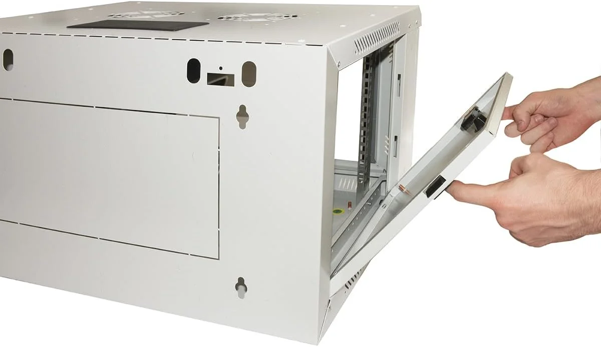 کابینت دیواری 19 اینچی 6 یونیت برای شبکه (ارتفاع) 380 x (عرض) 600 x (عمق) 450 میلی متر درب شیشه ای خاکستری