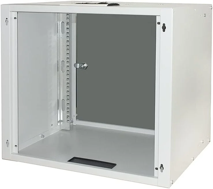 کابینت رک ۱۹ اینچی Connetto، ۹ یونیت، دیواری، مناسب برای شبکه‌ها، ابعاد ۴۶۰ (ارتفاع) x ۵۴۰ (عرض) x ۴۰۰ (عمق) میلی‌متر، درب شیشه‌ای خاکستری، مونتاژ نشده