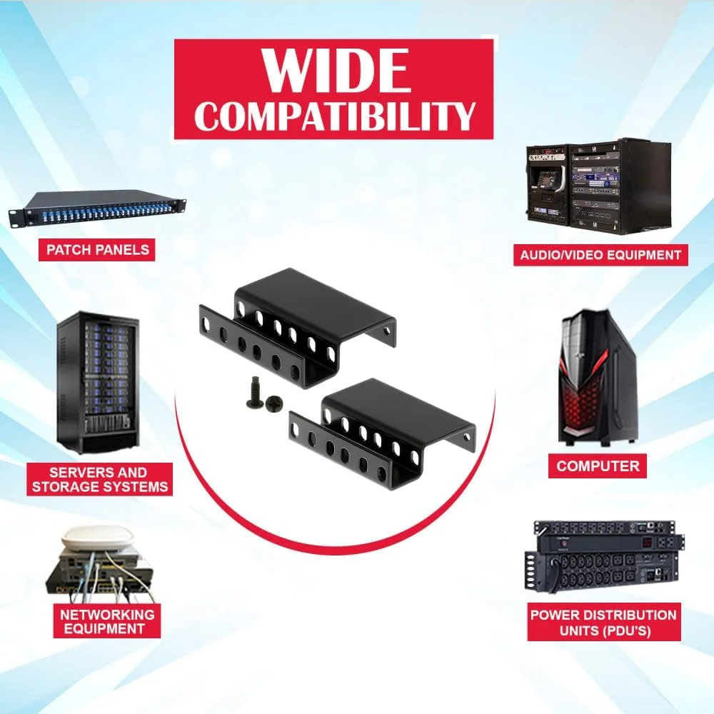 کابل و کیت - آداپتور رک فرورفته (2RU) - افزایش/کاهش 3 اینچی از جلوی رک - ظرفیت وزنی 25 پوندی (11 کیلوگرم) - آداپتور عمق ریل، توسعه دهنده برای کامپیوترها، سرورها یا تجهیزات شبکه