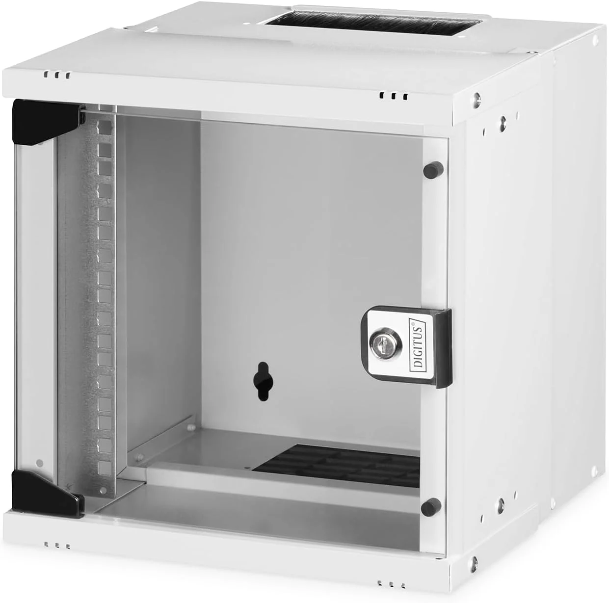 رک شبکه DIGITUS 10 اینچی - 6 یونیت - نصب دیواری - مونتاژ نشده - ارتفاعxعرضxعمق 324x316x298 میلی متر - ظرفیت بار 30 کیلوگرم - عمق مفید 254 میلی متر - درجه حفاظت IP20 - خاکستری