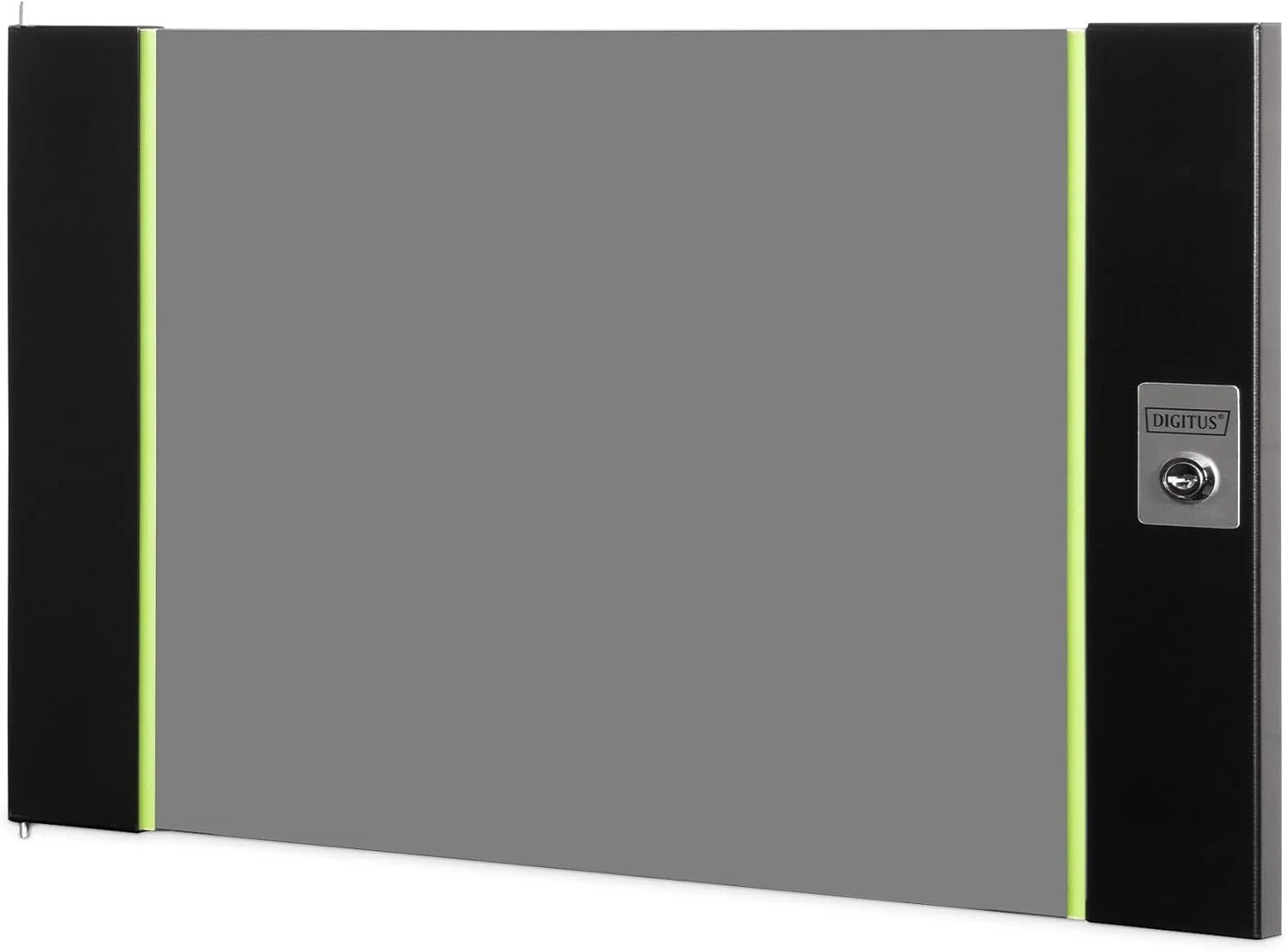 درب شیشه ای جایگزین برای رک شبکه منحصر به فرد DIGITUS - 7 یونیت - مناسب برای DN-19 07-U-SW, DN-19 07U-6/6-SW, DN-19 07-U-3-SW - به همراه قفل و کلید - شیشه ایمنی - مشکی