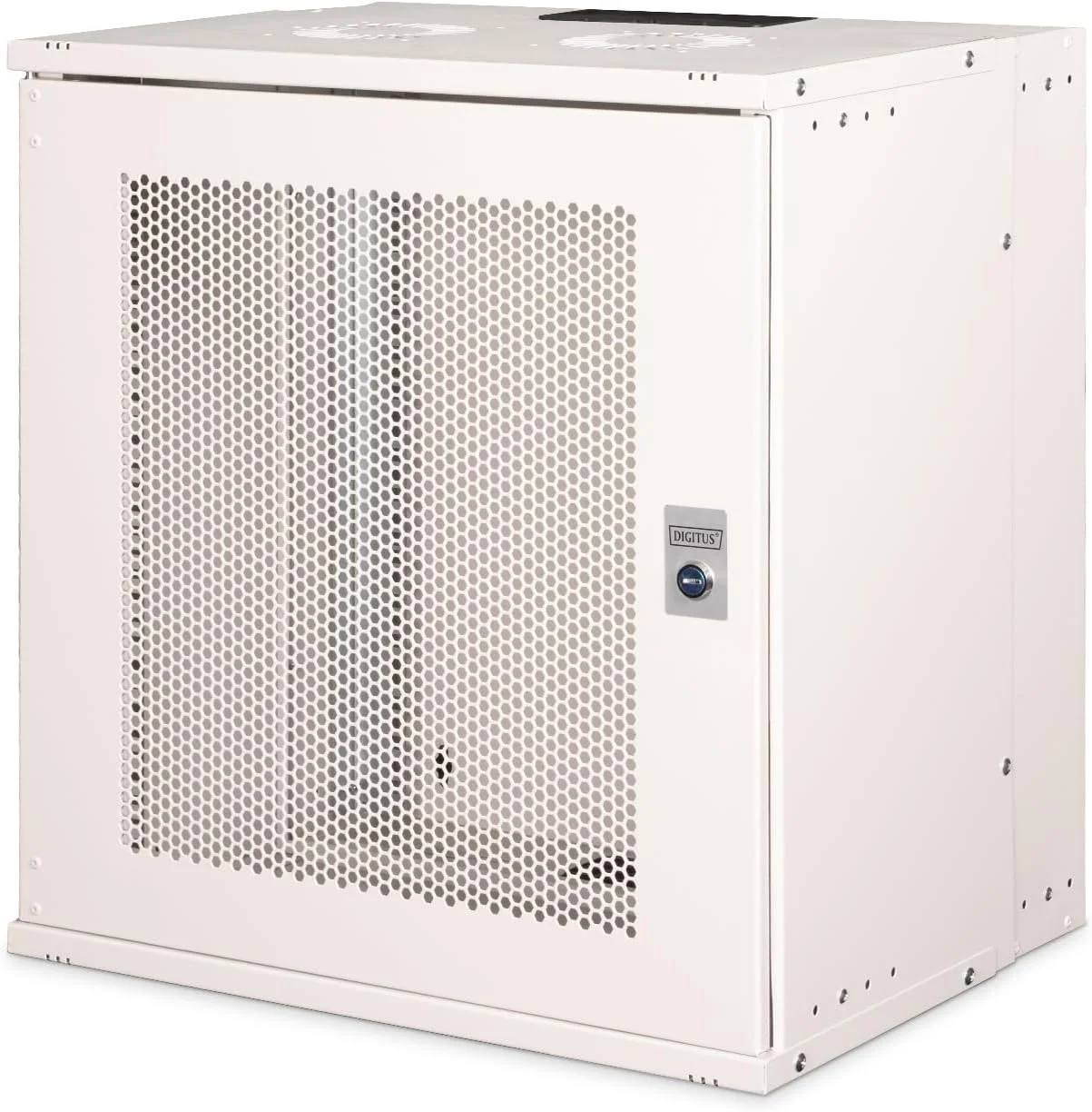 رک شبکه 19 اینچی سری DIGITUS SOHO Pro - رک 12 یونیت - مونتاژ نشده - نصب دیواری - عمق 400 میلی متر - عمق قابل استفاده 327 میلی متر - ظرفیت بار 60 کیلوگرم - درب فولادی سوراخ دار - سری SOHO Pro - خاکستری