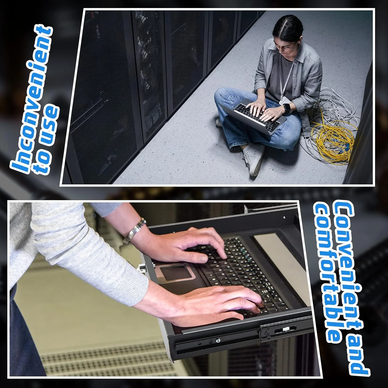 سینی کیبورد ریلی رک مونت Dunzy 1U برای رک های تجهیزات شبکه کنسولی رک 19 اینچی کشوی رک قفسه ریلی برای لوازم جانبی استودیوی موسیقی داده سرور