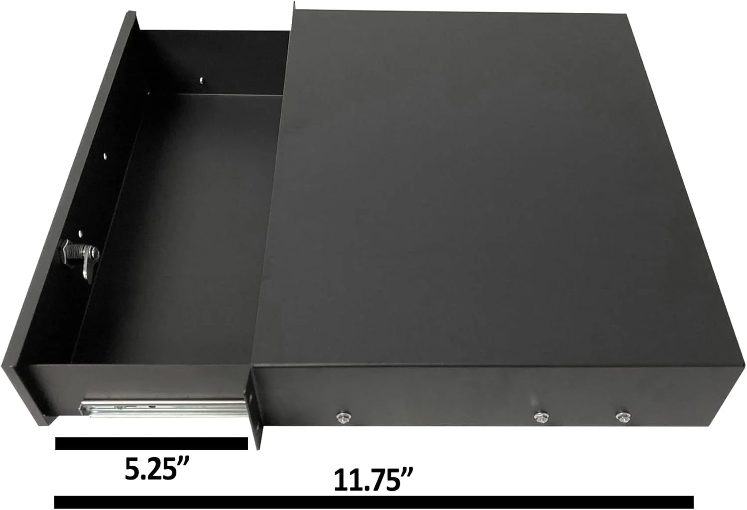 کشو قفل‌دار رک مونت Electriduct 2U برای کابینت سرور 19 اینچی، محفظه شبکه و تجهیزات صوتی DJ با قفل و کلید (عمق 12 اینچ)