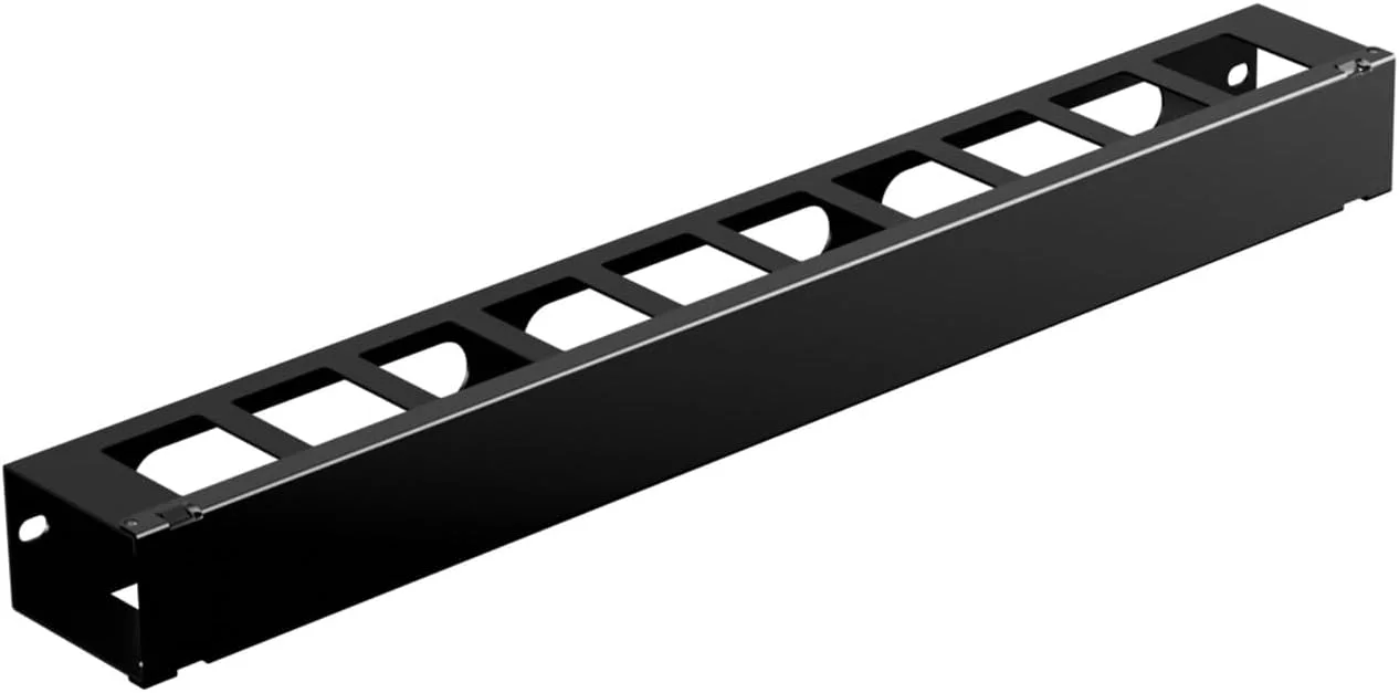 داکت مدیریت کابل افقی 1U 19 اینچی IOGEAR با پوشش و پیچ های نصب، سازمان دهنده سیم داکت فلزی شیاردار برای رک و کابینت سرور/شبکه/تجهیزات، GROHD1U