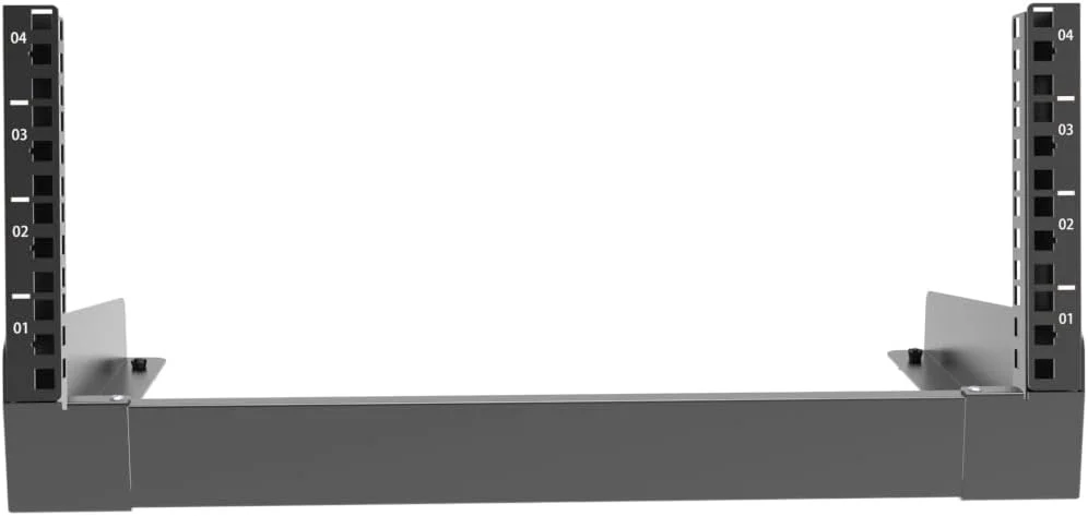 رک شبکه رومیزی 4 یونیت JINGCHENGMEI، فریم باز کوچک 19 اینچی، 2 پایه، مشکی، فولادی، رومیزی، سرور، شبکه