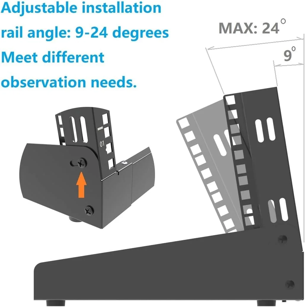 رک شبکه رومیزی 4 یونیت JINGCHENGMEI، فریم باز کوچک 19 اینچی، 2 پایه، مشکی، فولادی، رومیزی، سرور، شبکه