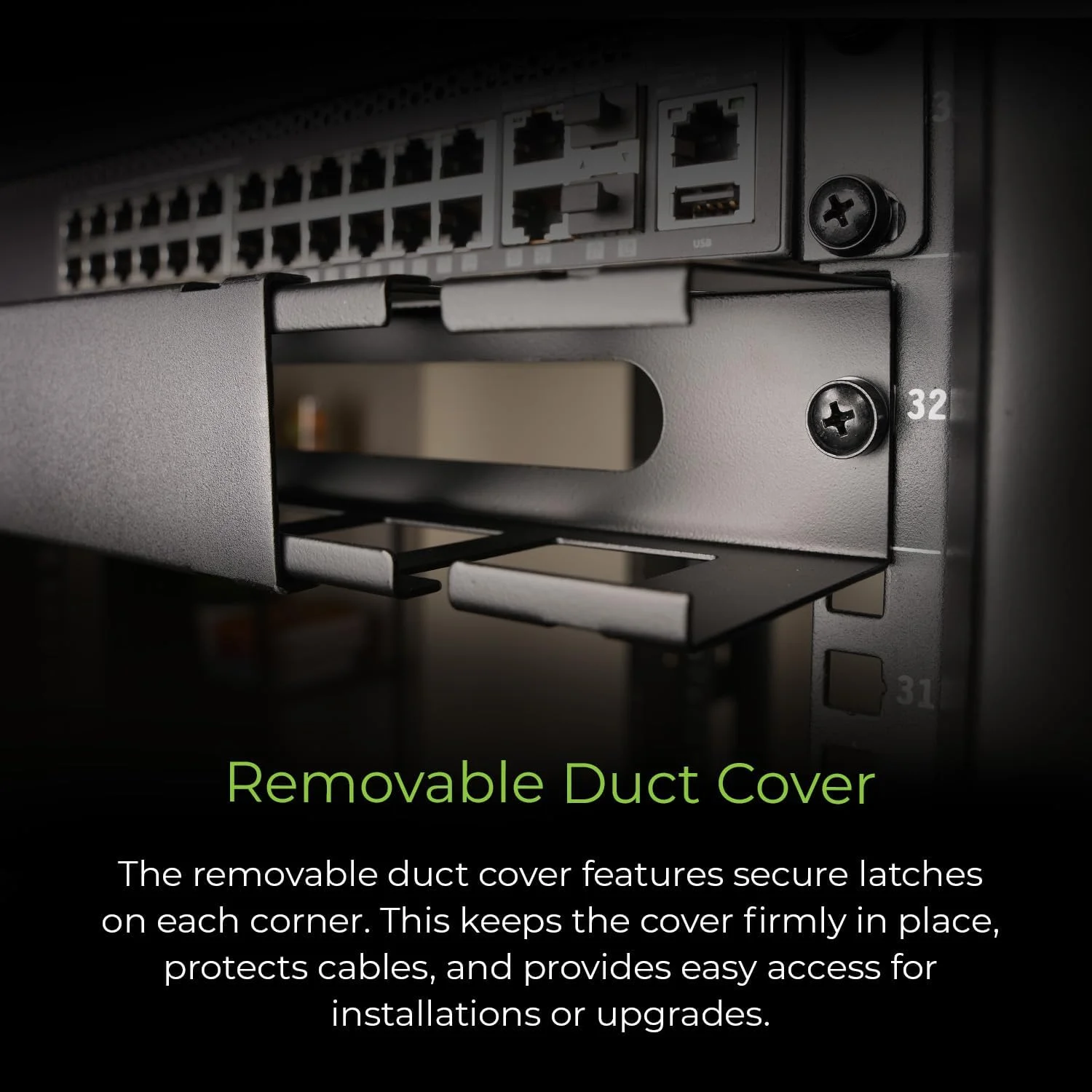 داکت مدیریت کابل افقی 1U 19 اینچی IOGEAR با پوشش و پیچ های نصب، سازمان دهنده سیم داکت فلزی شیاردار برای رک و کابینت سرور/شبکه/تجهیزات، GROHD1U