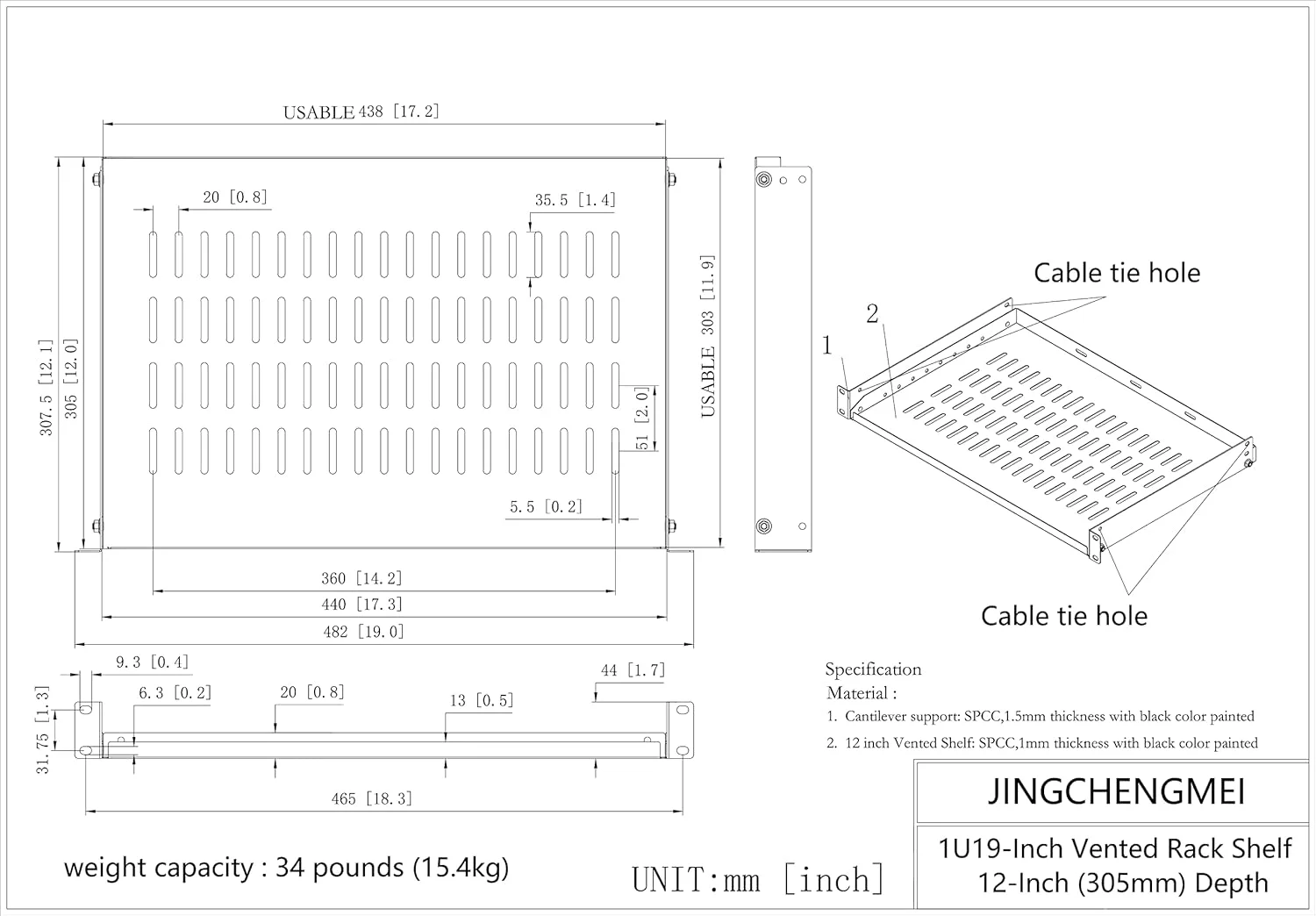 قفسه سرور کنسولی تهویه دار جدا شده 1U Jingchengmei با عمق 12 اینچ (305 میلی متر) برای رک و کابینت تجهیزات شبکه/AV 19 اینچی (1U12V) قفسه سرور کنسولی تهویه دار جدا شده 1U Jingchengmei با عمق 12 اینچ (305 میلی متر) برای رک و کابینت تجهیزات شبکه/AV 19 اینچی (1U12V)