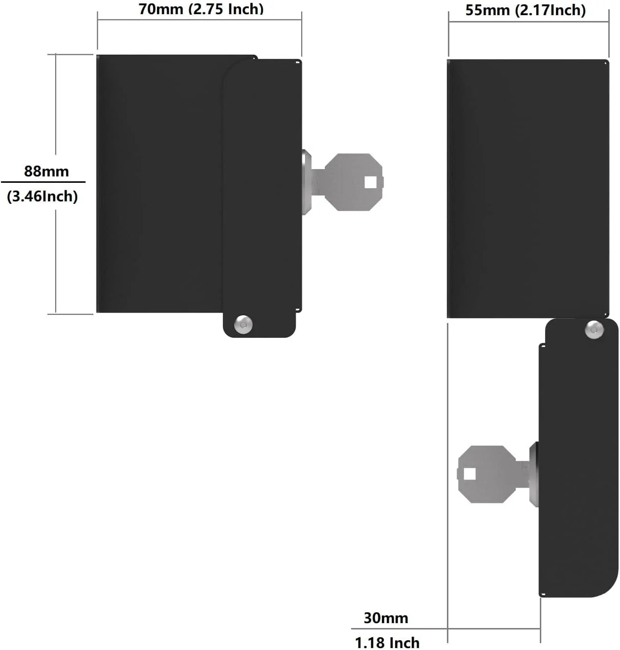 محافظ امنیتی رک ۲ یونیت JINGCHENGMEI برای رک سرور ۱۹ اینچی و کابینت شبکه - درب پنل رک لولایی قفل دار برای کنترل دسترسی و امنیت فیزیکی