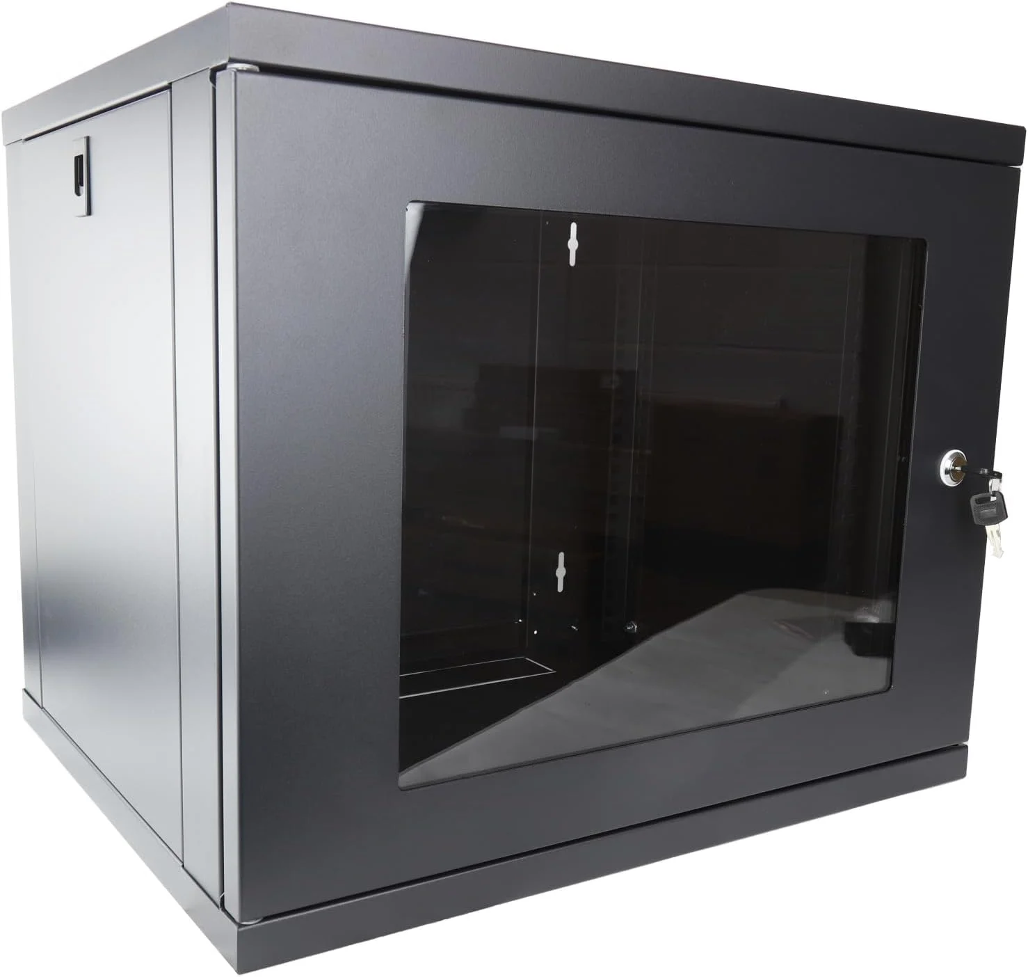 کابینت دیتا دیواری تخت 9 یونیت 450 میلی‌متری مشکی مناسب رک شبکه 19 اینچی