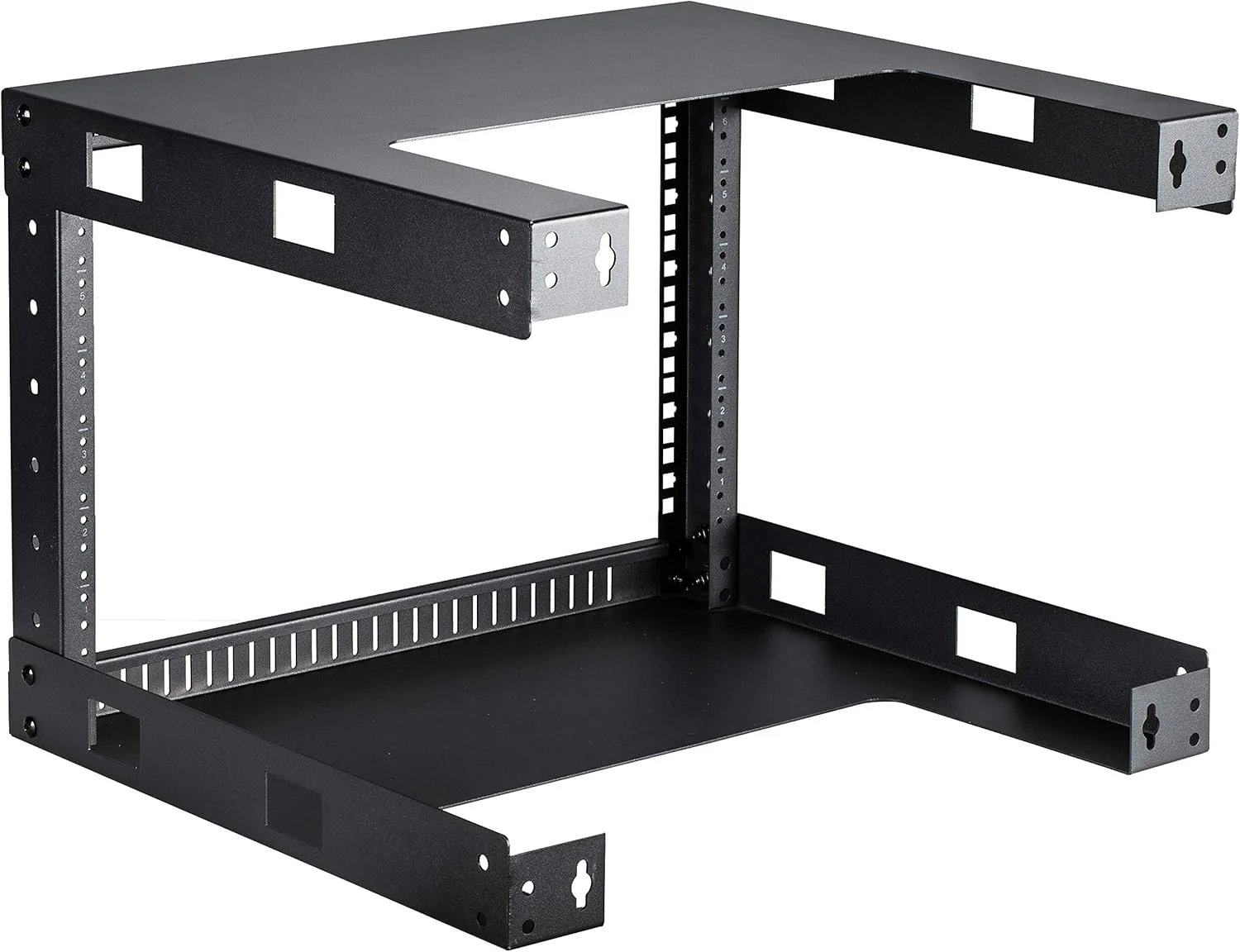 KENUCO (6U, مشکی) - رک شبکه فولادی با فریم باز دیواری 6 یونیت عمق 45 سانتی متر