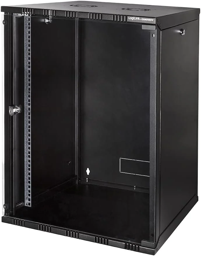 کابینت دیواری 15 یونیت LogiLink W15A54B ECO (عمق 560 میلی متر)، بسته تخت (مونتاژ نشده)، 48.26 سانتی متر (19 اینچ)، مشکی