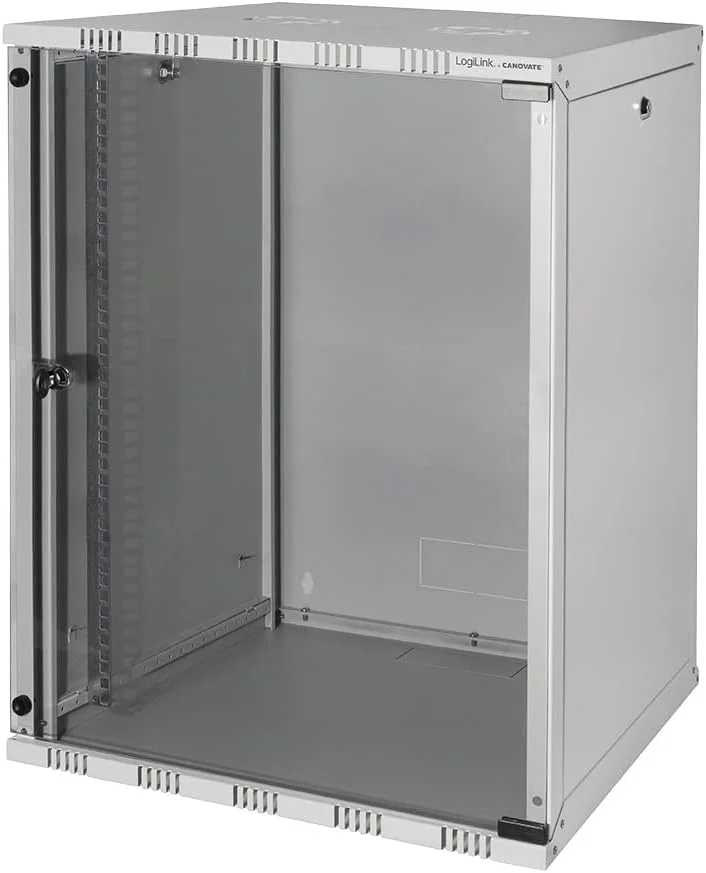 محفظه دیواری اقتصادی LogiLink 6HE (400 میلی متر) بسته تخت (مونتاژ نشده)، 48.26 سانتی متر (19 اینچ)، خاکستری