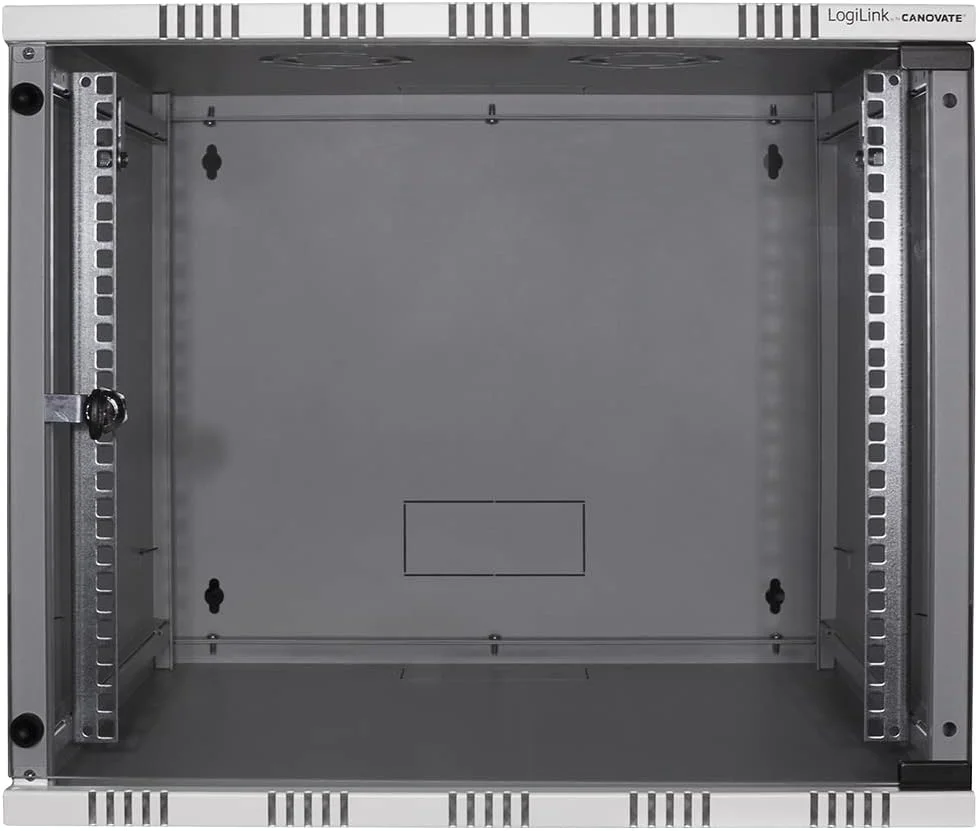 محفظه دیواری اقتصادی LogiLink 6HE (400 میلی متر) بسته تخت (مونتاژ نشده)، 48.26 سانتی متر (19 اینچ)، خاکستری