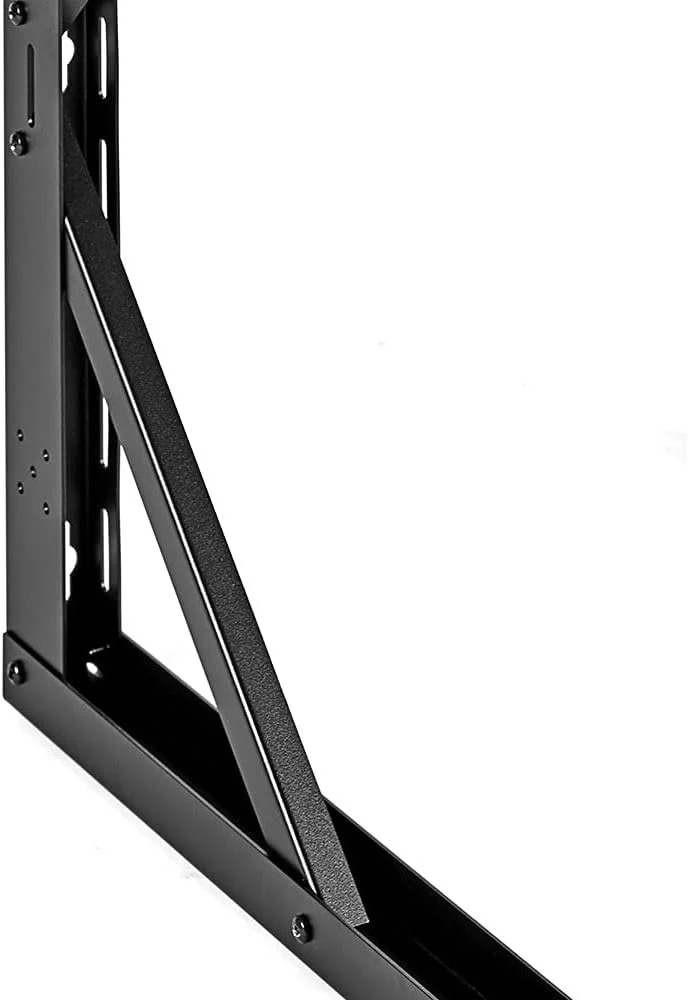 رک شبکه ای فریم باز دیواری NavePoint با اندازه 12U، عمق 63 سانتی متر، رک AV، شبکه خانگی، تجهیزات نصب رک 19 اینچی، شامل شکاف های مدیریت کابل داخلی، رک سرور، فولاد، مشکی