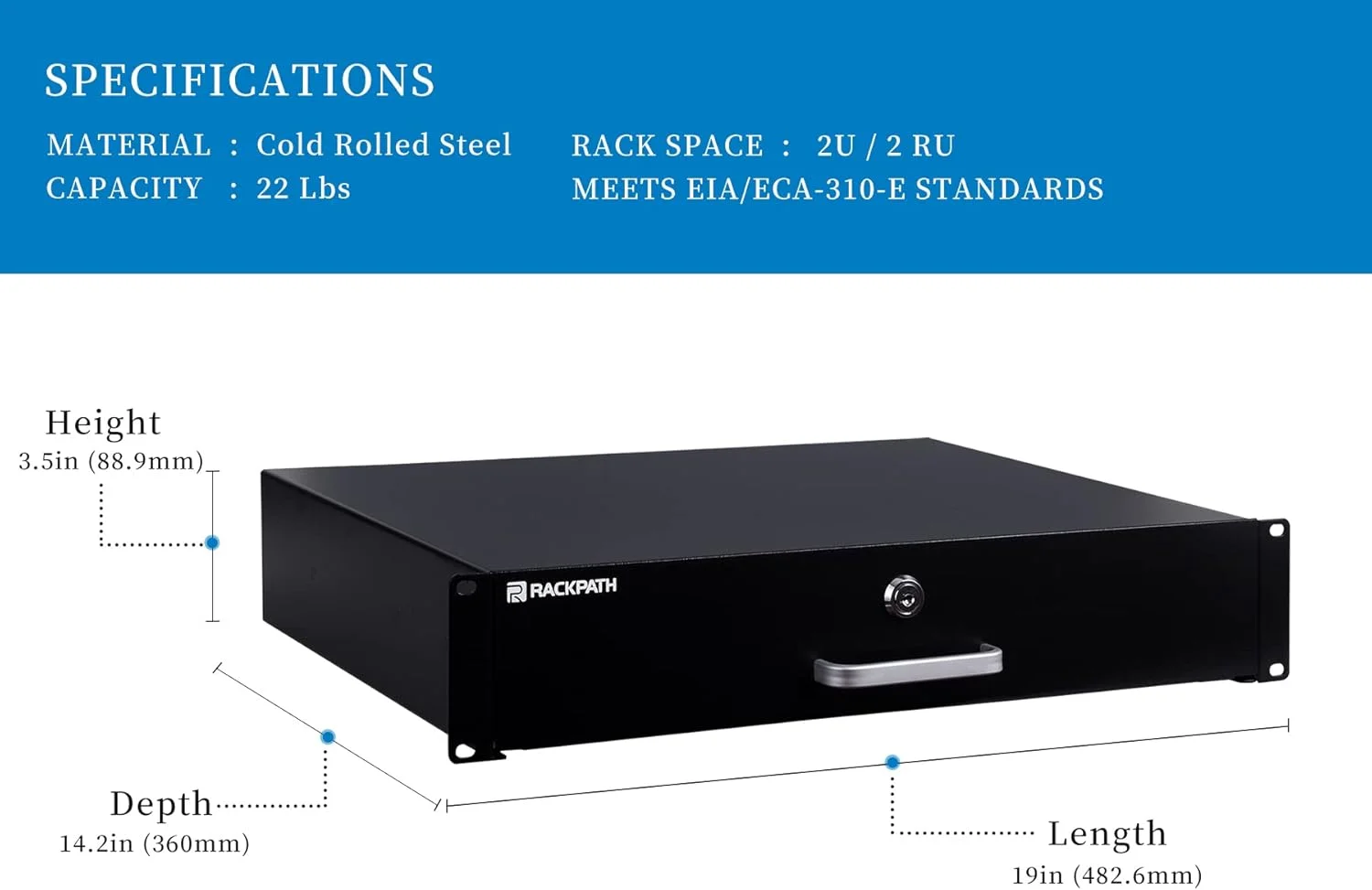 کشو رک مونت RackPath 2U برای رک ها یا کابینت های تجهیزات AV/Network/DJ 19 اینچی به همراه قفل و کلید کشو رک مونت RackPath 2U برای رک ها یا کابینت های تجهیزات AV/Network/DJ 19 اینچی به همراه قفل و کلید