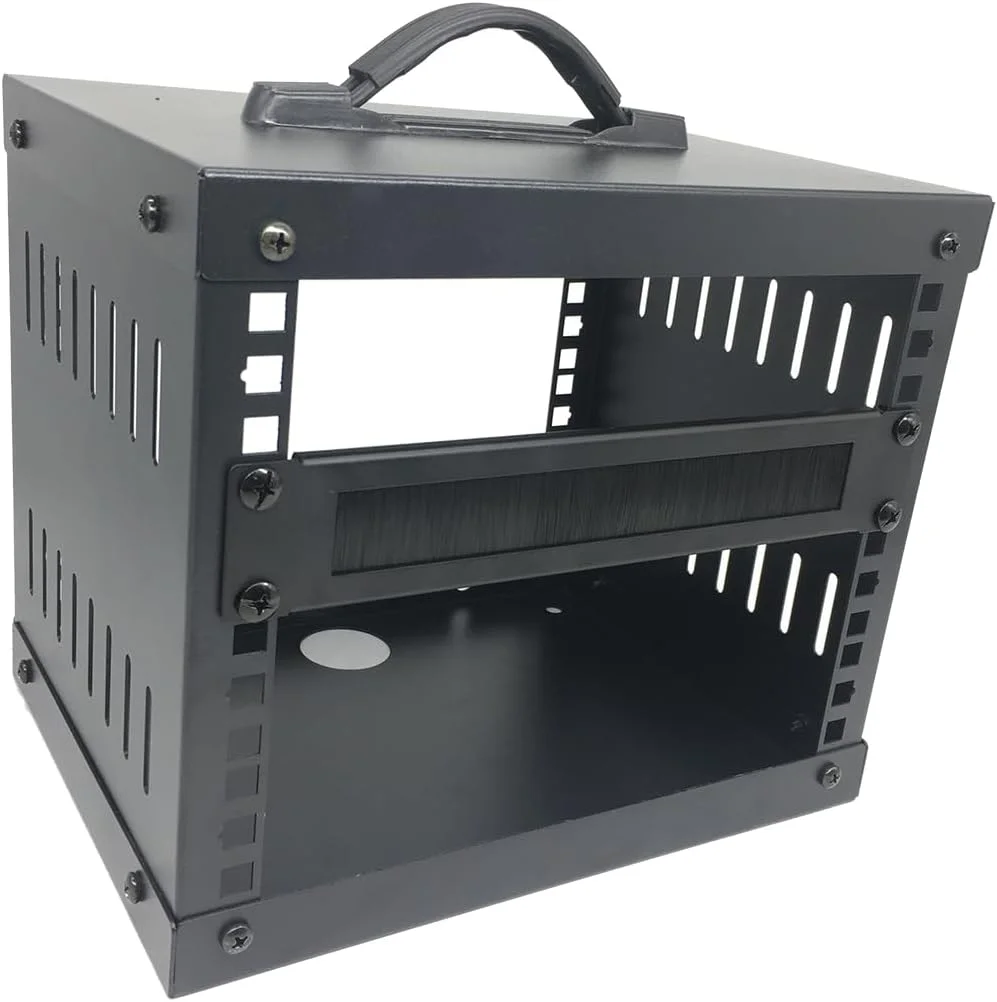 پنل مدیریت کابل برس دار QiaoYoubang 1U 10 اینچی برای ورود کابل در رک سرور 10 اینچی، کابینت شبکه یا رک رومیزی