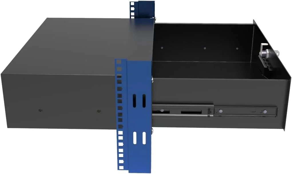 کشو رک مونت 3U کیائو یوبانگ با قفل و عمق 12.7 اینچ برای رک سرور 19 اینچی یا کابینت شبکه، مشکی