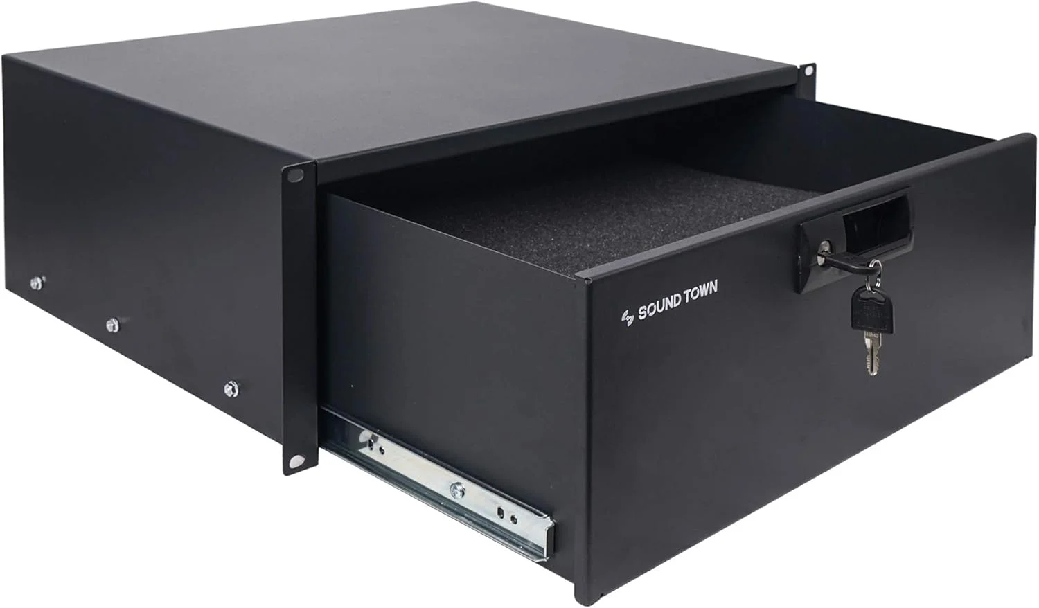 کشو رک 19 اینچی 4 یونیت قفلدار ساند تاون، با فوم محافظ (STRD-4D) کشو رک 19 اینچی 4 یونیت قفلدار ساند تاون، با فوم محافظ (STRD-4D)