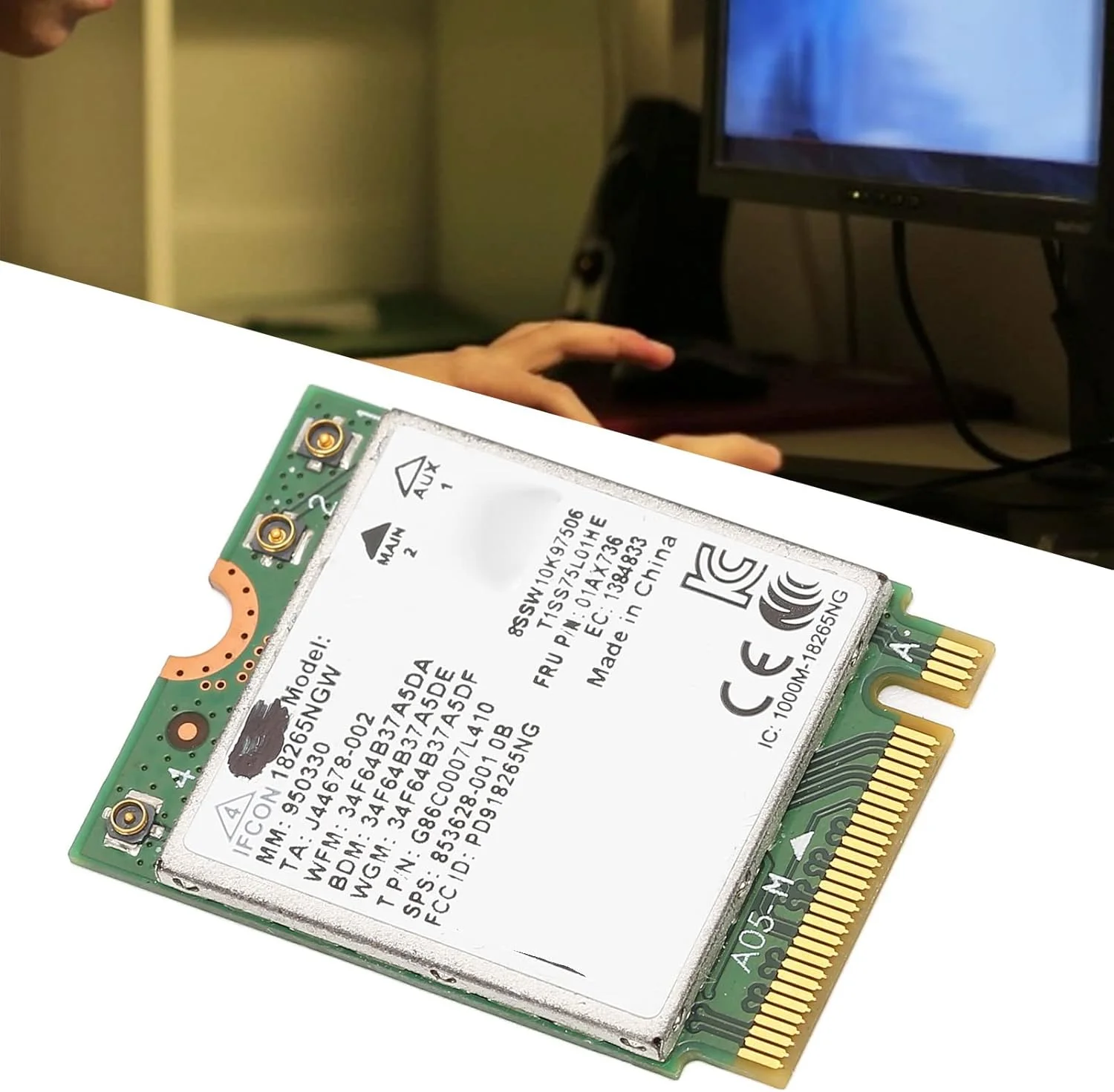 کارت شبکه وای فای بی سیم Bewinner، دو باند 867 مگابیت بر ثانیه، آداپتور شبکه برای لپ تاپ های دارای اسلات NGFF سازگار با مدل های DELL