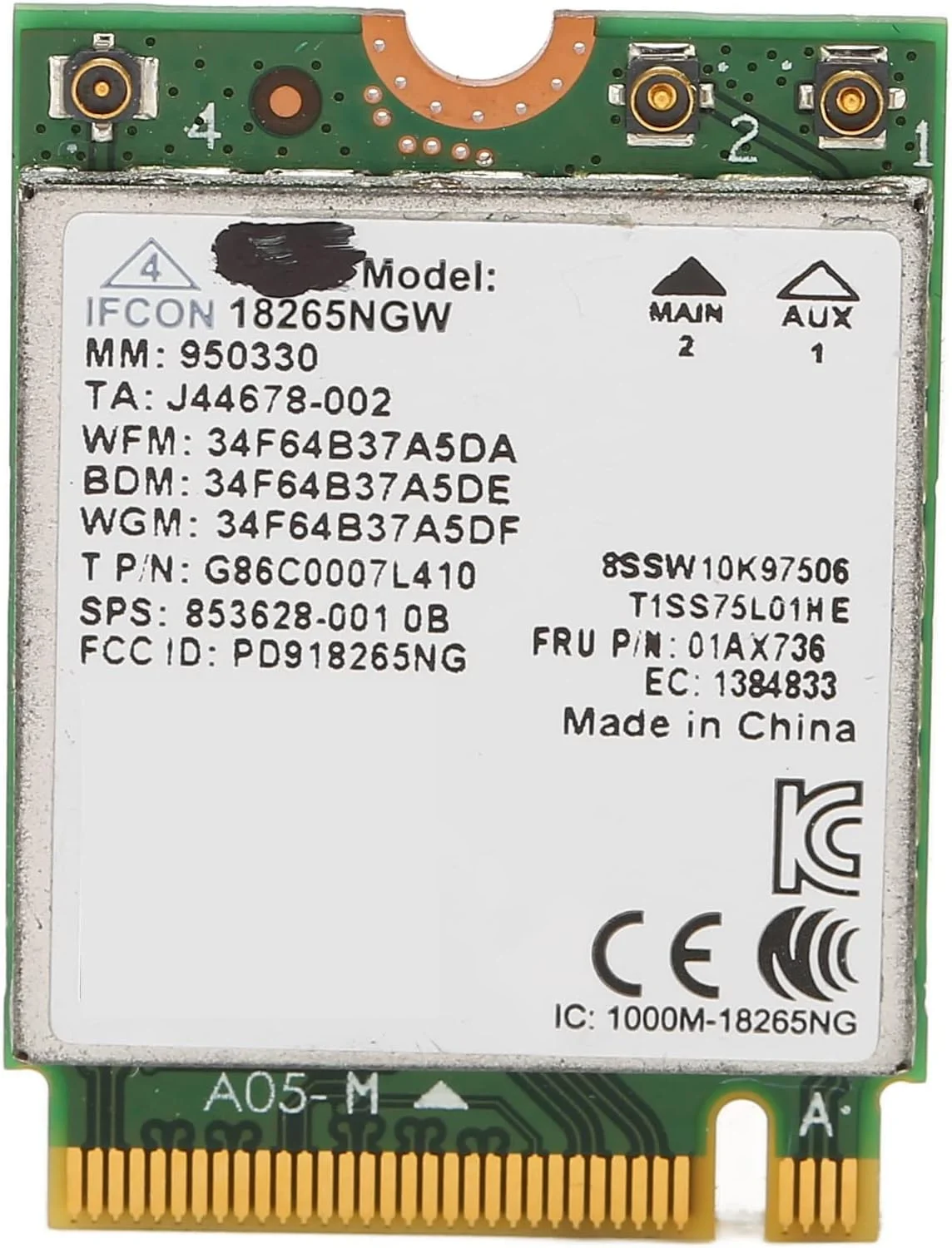 کارت شبکه وای فای بی سیم Bewinner، دو باند 867 مگابیت بر ثانیه، آداپتور شبکه برای لپ تاپ های دارای اسلات NGFF سازگار با مدل های DELL