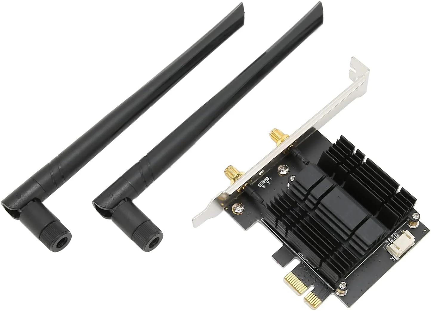 کارت شبکه وای فای Bewinner PCIE با بلوتوث 4.2، آداپتور وای فای دو بانده AC1300Mbps مدل EP-9632GS با 2 آنتن با بهره بالا، هیت سینک، کارت شبکه وای فای PCI E برای رایانه شخصی رومیزی