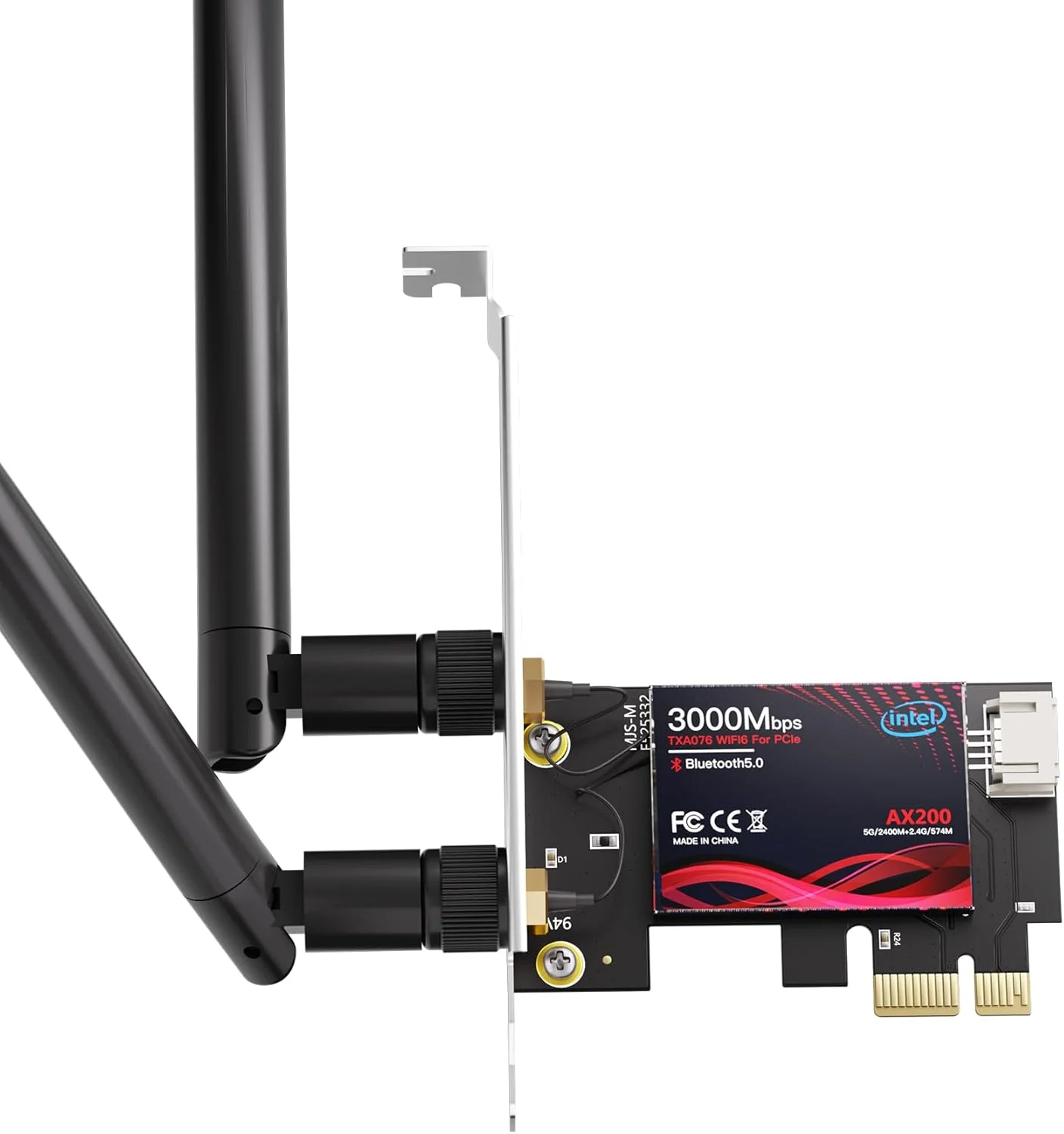 کارت شبکه وای فای 6 PCIe برای کامپیوترهای گیمینگ با بلوتوث 5.2، سرعت فوق العاده 3000 مگابیت بر ثانیه، امنیت WPA3، مناسب برای استریم 4K و واقعیت مجازی، آداپتور دو بانده ویندوز 11/10