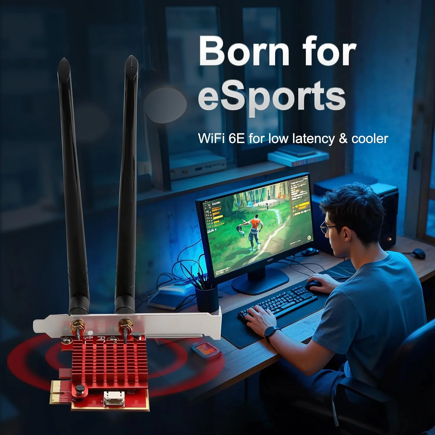 کارت شبکه PCIe وایفای 6E | تراشه Intel AX210 | سرعت 5400 مگابیت بر ثانیه سه بانده 2.4 گیگاهرتز/5 گیگاهرتز/6 گیگاهرتز | بلوتوث 5.3 | آداپتور بیسیم با تاخیر کم برای بازی و استریم | سازگار با ویندوز 10/11 کارت شبکه PCIe وایفای 6E | تراشه Intel AX210 | سرعت 5400 مگابیت بر ثانیه سه بانده 2.4 گیگاهرتز/5 گیگاهرتز/6 گیگاهرتز | بلوتوث 5.3 | آداپتور بیسیم با تاخیر کم برای بازی و استریم | سازگار با ویندوز 10/11