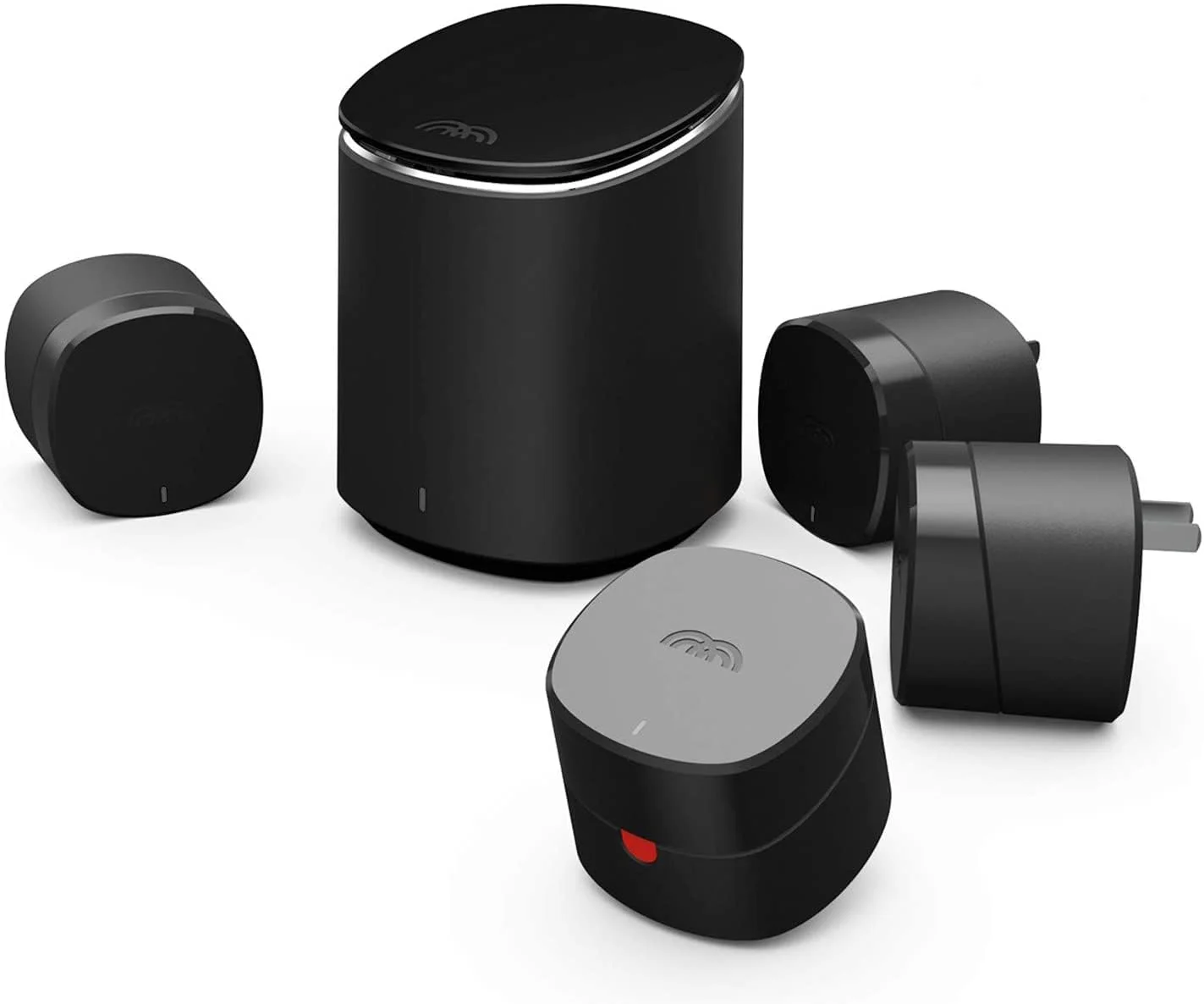 روتر وای فای Mercku برای اینترنت بی سیم و سیستم مش وای فای، بسته 5 عددی پوشش دهنده تا 465 متر مربع، سیستم شبکه مش وای فای - کنترل از طریق اپلیکیشن/وب سایت M2 Hive، قابلیت افزودن روترهای M2 بیشتر