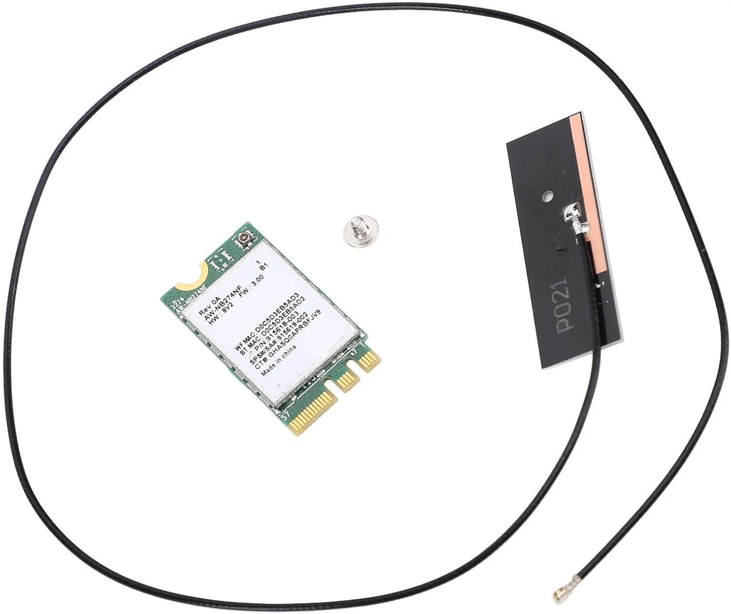 کارت شبکه بی‌سیم Cryfokt، ماژول کارت شبکه بی‌سیم NGFF M.2 PCB، اتصال آسان برای مرور وب (همراه با آنتن)