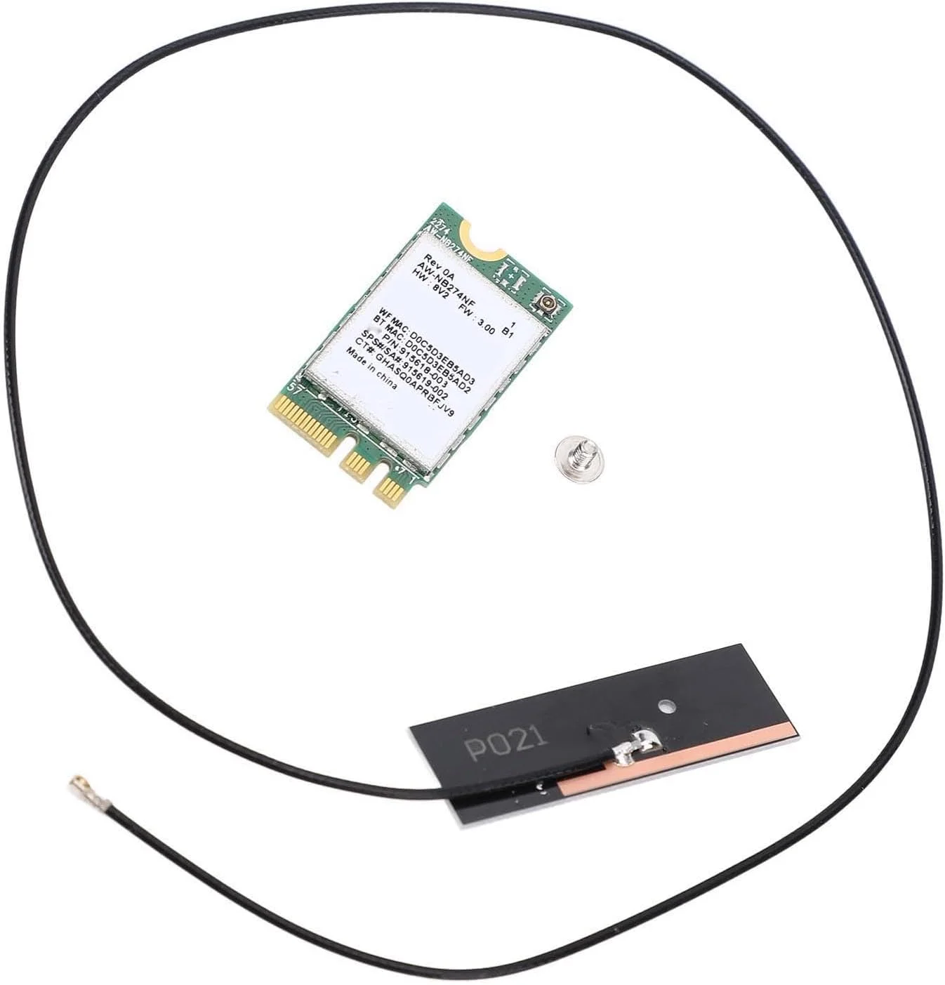 کارت شبکه بی‌سیم Cryfokt، ماژول کارت شبکه بی‌سیم NGFF M.2 PCB، اتصال آسان برای مرور وب (همراه با آنتن)