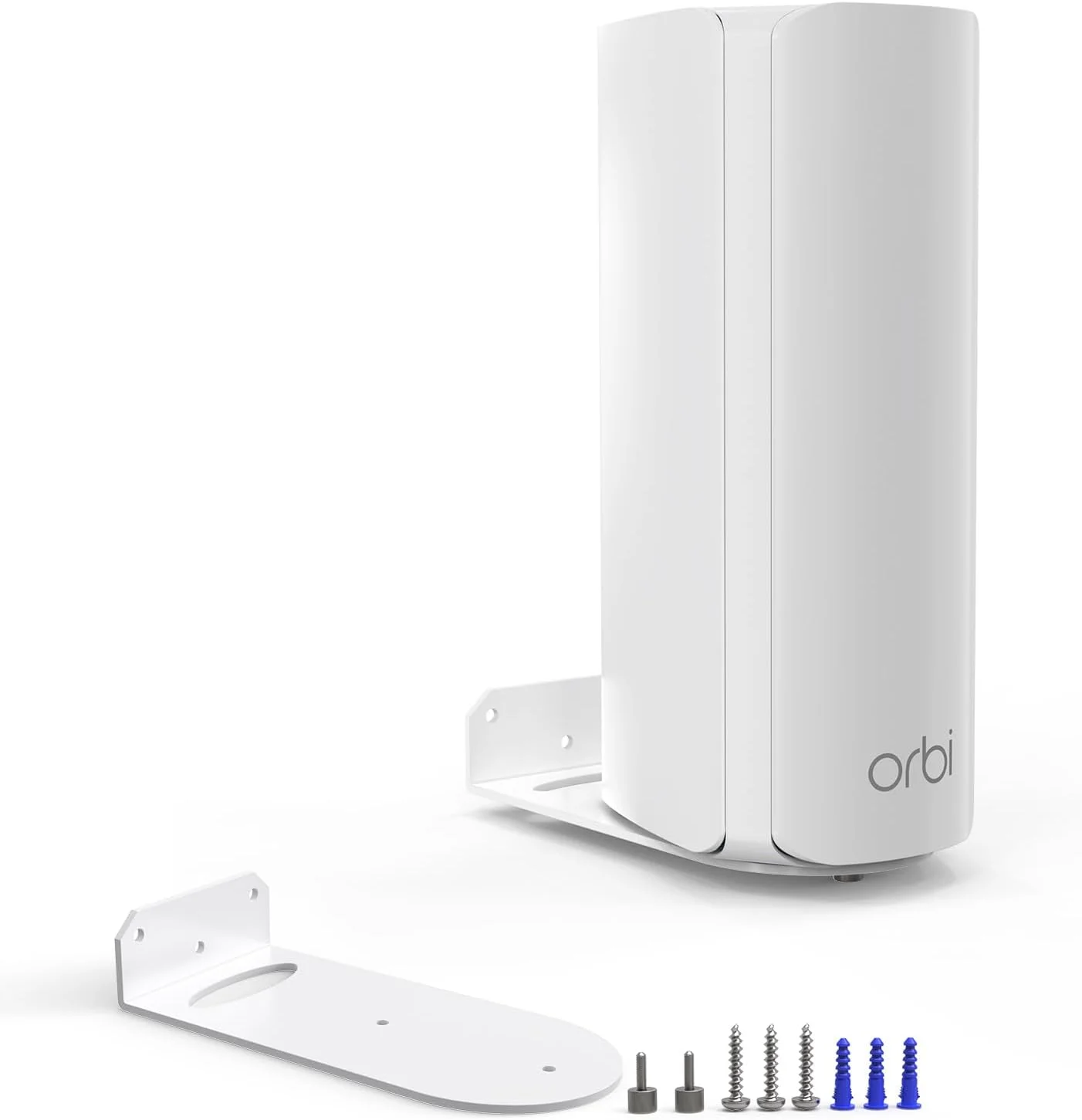 نگهدارنده دیواری برای سیستم شبکه توری NETGEAR Orbi سری 770/870/990/370 Tri-Band WiFi 7 (مدل های RBE773, RBE873, RBE973S)، پایه نگهدارنده دیواری فلزی ساده و محکم از HOLACA (بسته 2 عددی)