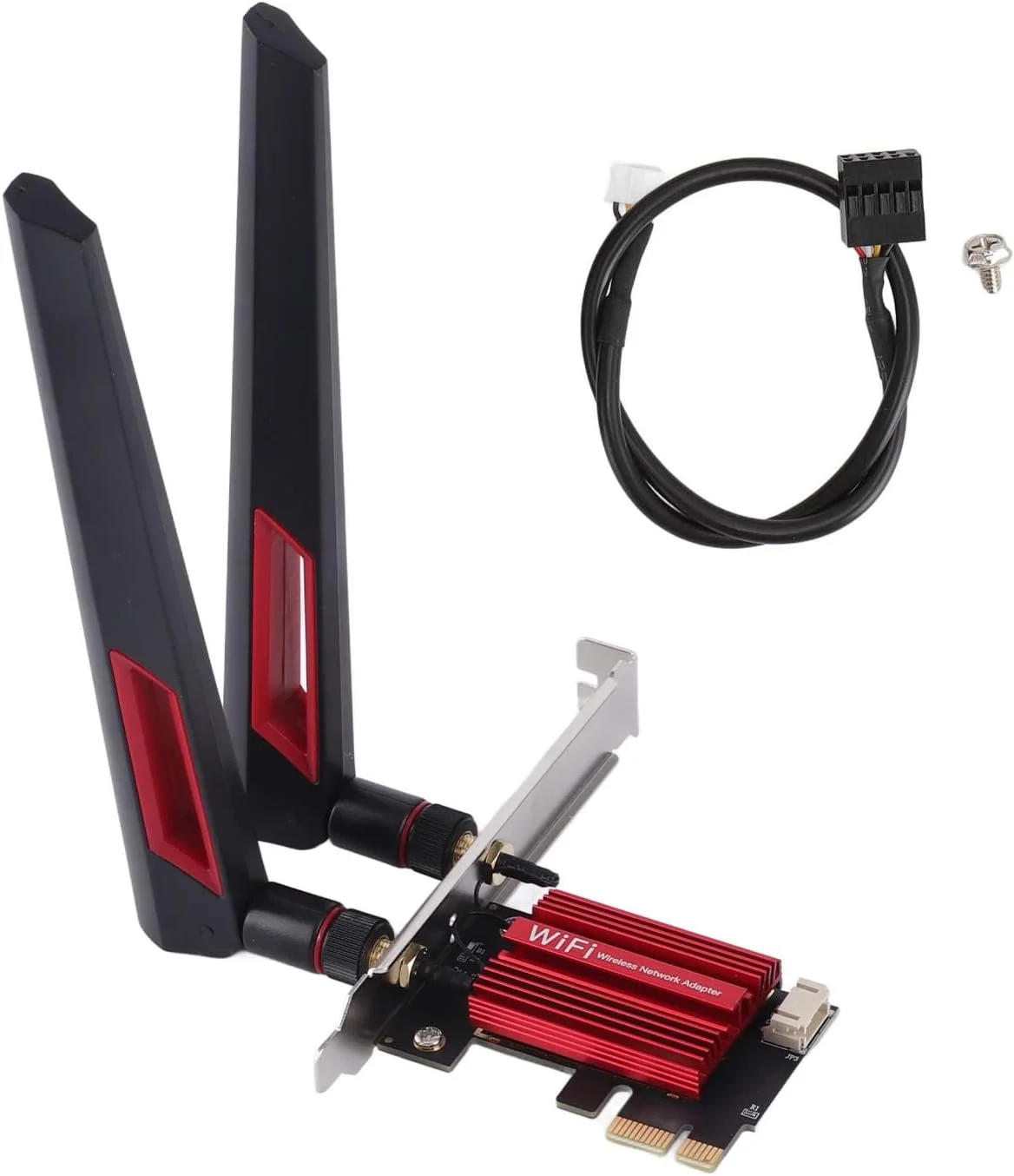 کارت شبکه وای فای Denash PCIe، کارت شبکه وای فای دو بانده 2.4G/5G با سرعت 1200 مگابیت بر ثانیه بلوتوث 4.0 مدل 7260AC Pro، آداپتور شبکه بی سیم با دو آنتن 10dBi