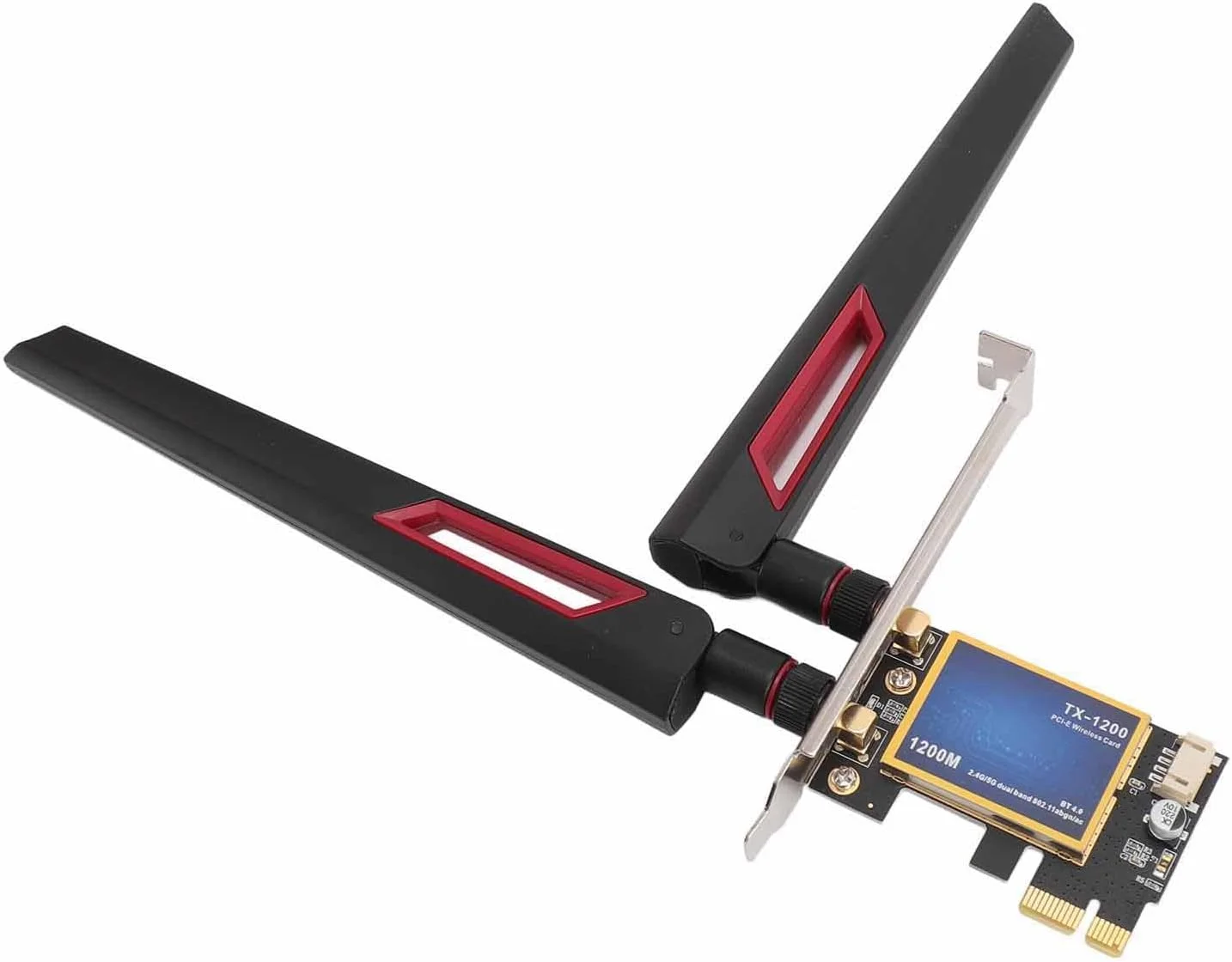 کارت شبکه وای فای Denash PCIe، دو بانده 2.4GHz و 5.0GHz به همراه بلوتوث 4.0 و دو آنتن 10dBi، مناسب برای 7، 8 و 10 کارت شبکه وای فای Denash PCIe، دو بانده 2.4GHz و 5.0GHz به همراه بلوتوث 4.0 و دو آنتن 10dBi، مناسب برای 7، 8 و 10