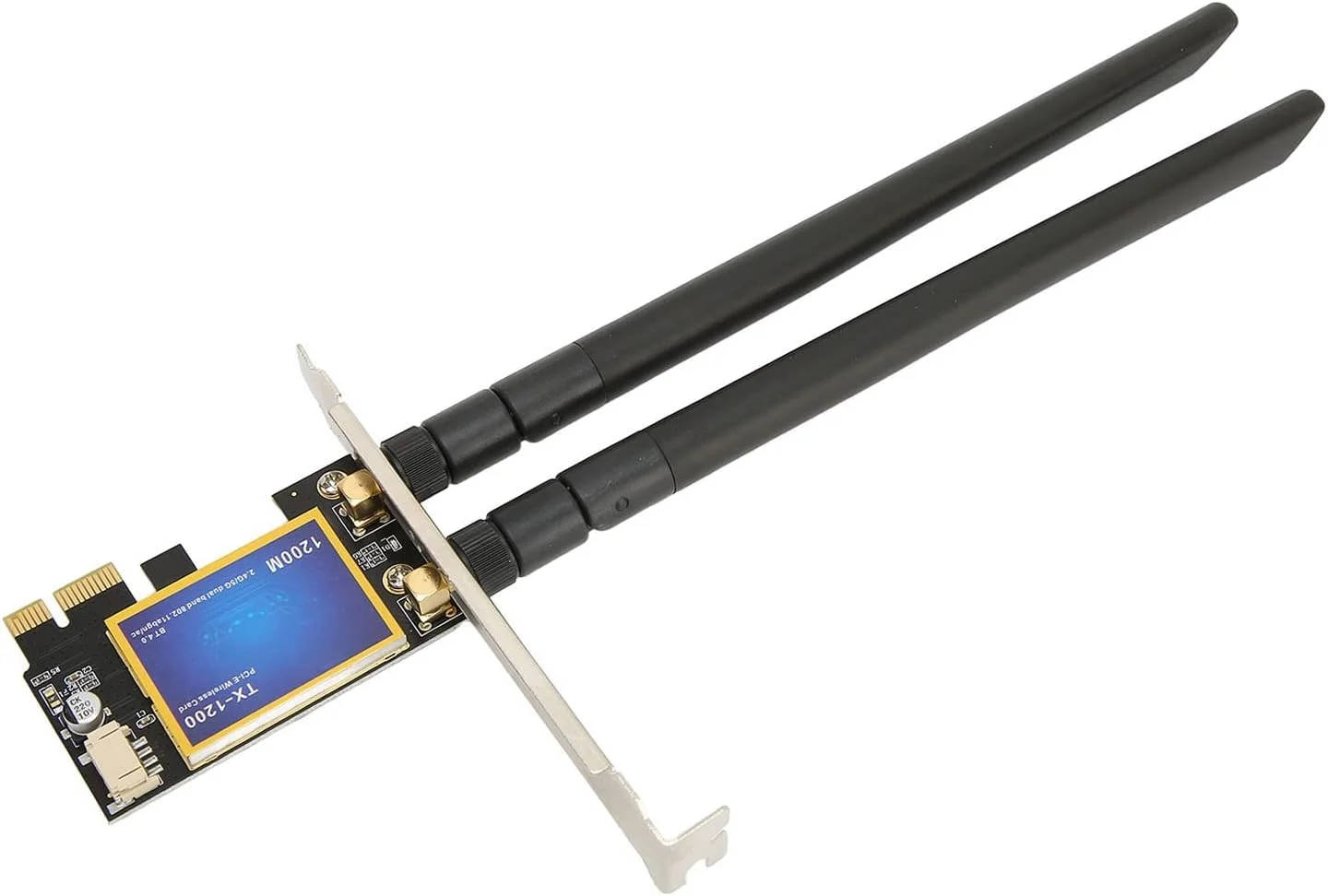 آداپتور کارت وای فای PCIEx1 با سرعت 1200 مگابیت بر ثانیه، آداپتور کارت وای فای دو بانده 2.4 گیگاهرتز 5 گیگاهرتز برای رایانه شخصی، اتصال بی سیم برای بازی و استریم