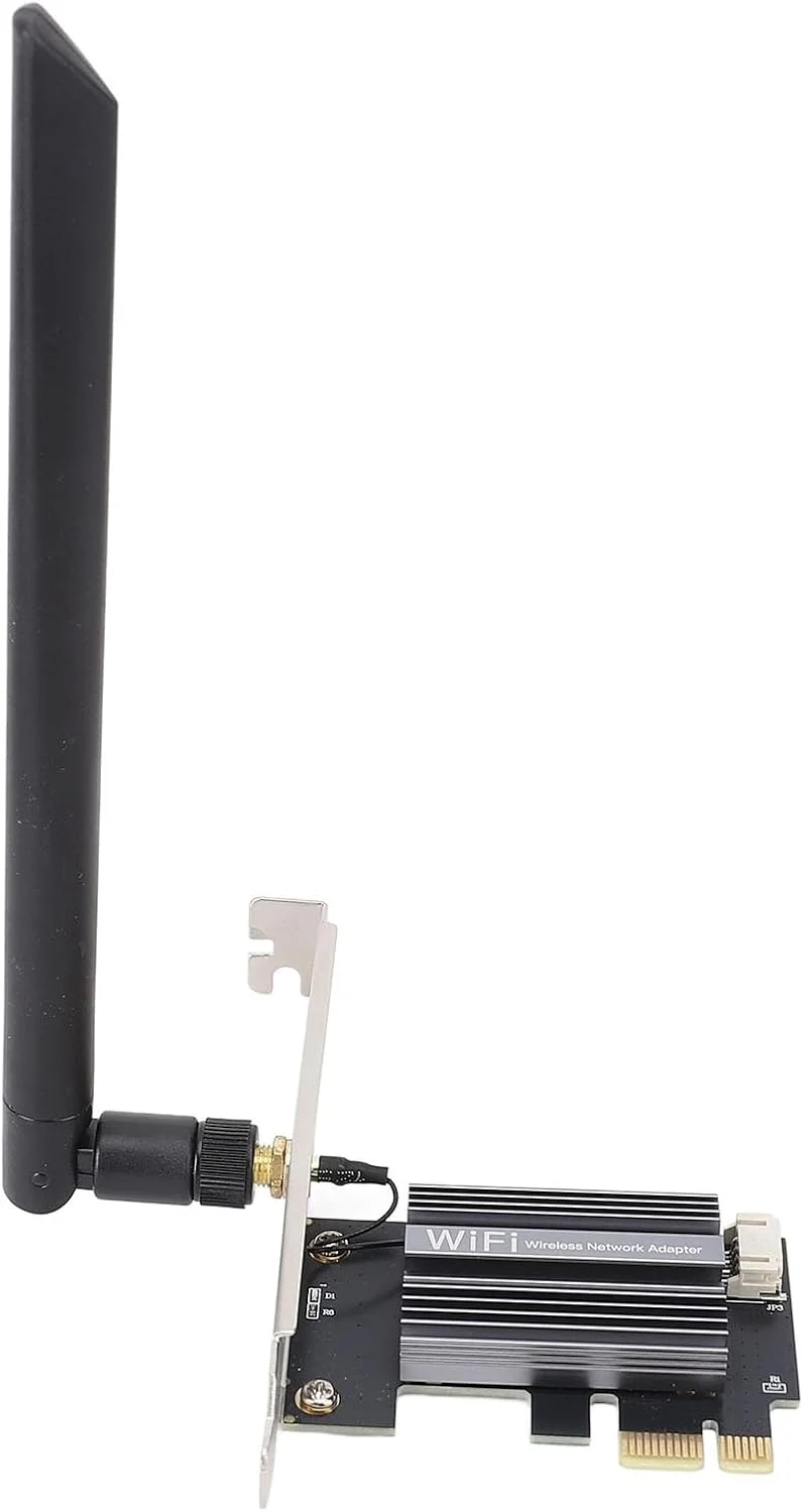 کارت وای فای 6E PCIE برای رایانه شخصی رومیزی، بلوتوث 5.2، 2.4 گیگاهرتز، 5 گیگاهرتز و 6 گیگاهرتز آداپتور شبکه سه باندی 4174 مگابیت بر ثانیه، آداپتور بی سیم (آنتن 8 دسی بل)