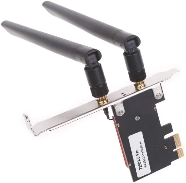 کارت شبکه بیسیم دسکتاپ PCI مدل 7260AC BT4.0 گیگابیتی دو بانده 2.4G 802.11ac + آنتن وای فای کارت شبکه بیسیم دسکتاپ PCI مدل 7260AC BT4.0 گیگابیتی دو بانده 2.4G 802.11ac + آنتن وای فای