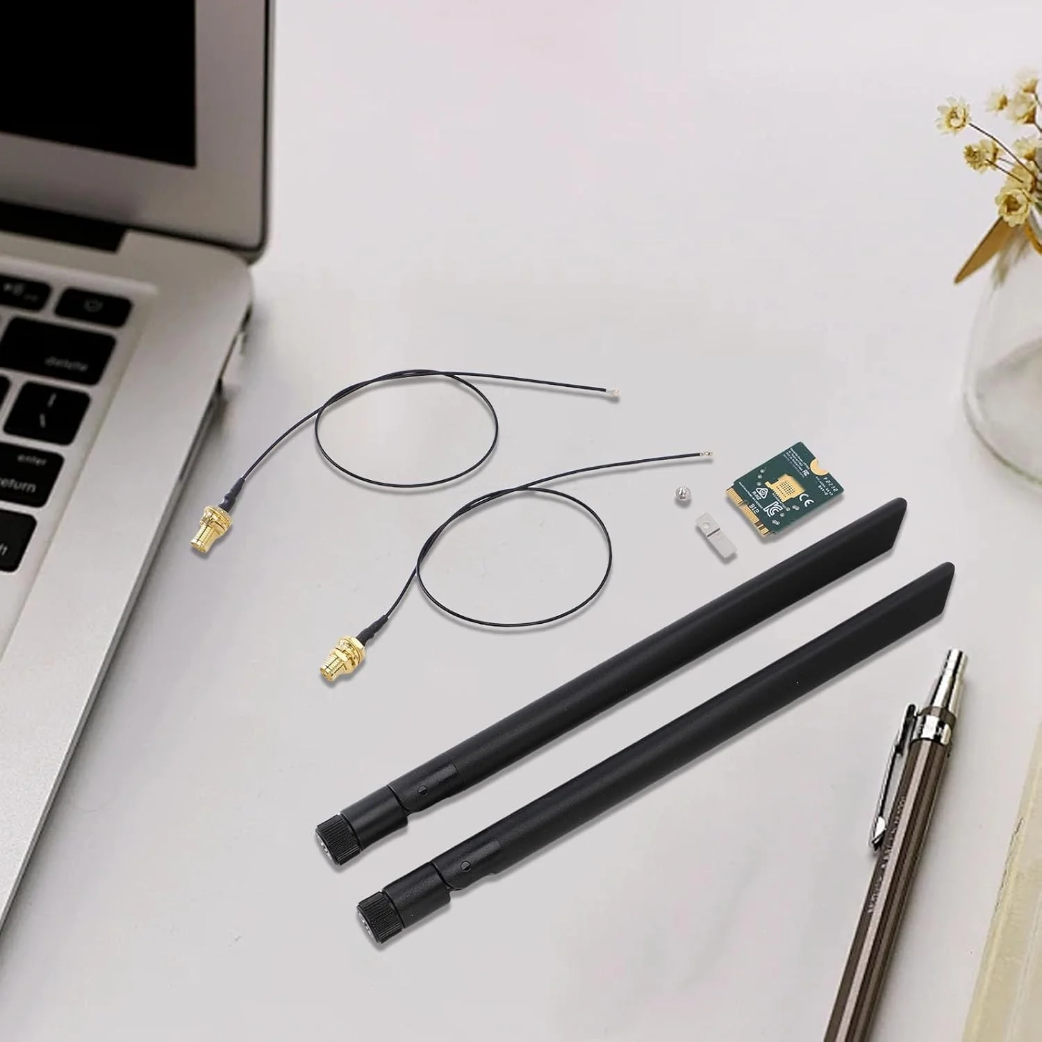 کارت شبکه بی‌سیم WiFi 6E با آداپتور باند پرسرعت برای ویندوز 10 و 11، شامل آنتن 8dBi - ایده‌آل برای ... و غیره