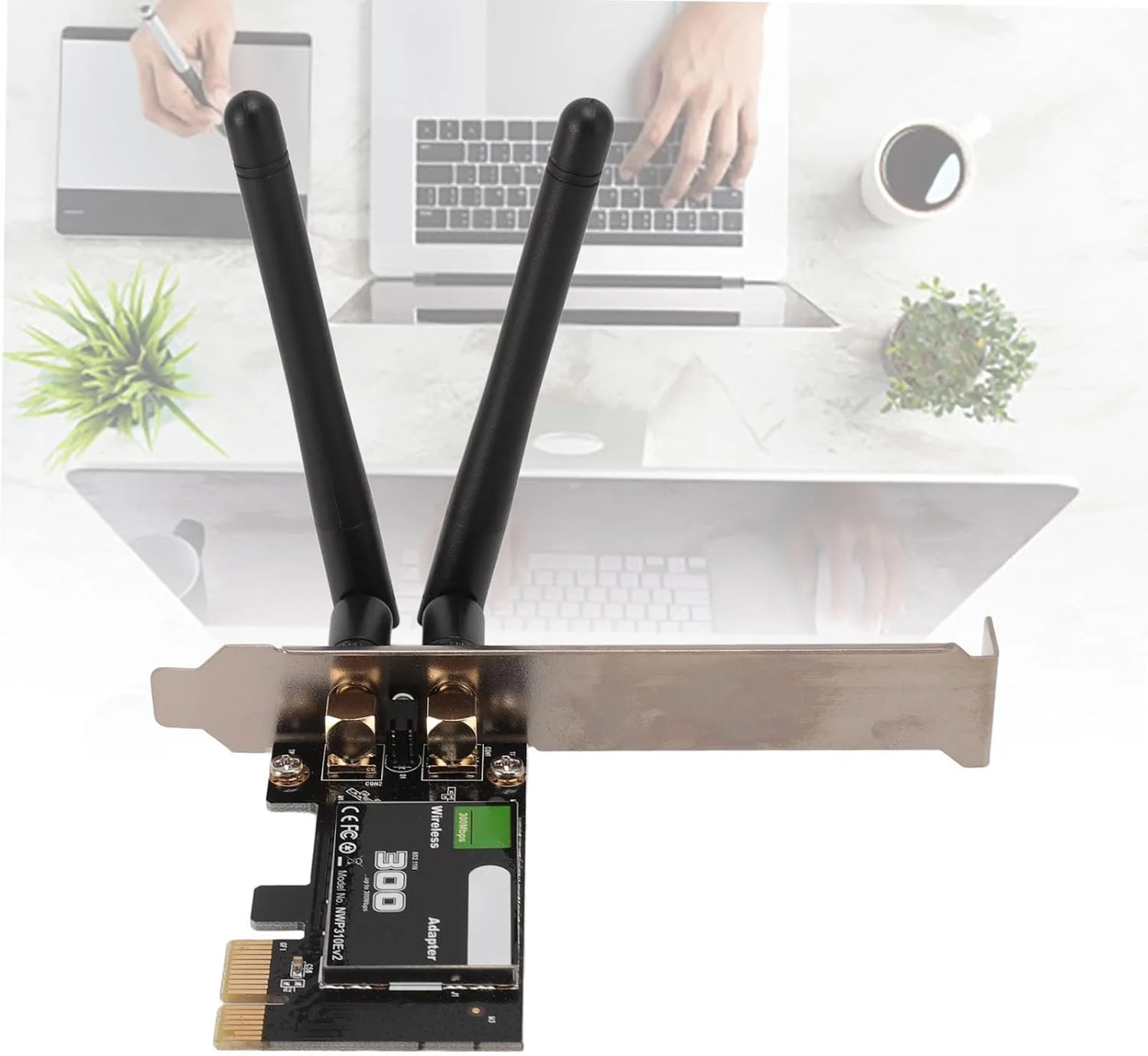 آداپتور وای فای بی سیم PCI-E کامپیوتر Dpofirs 300 مگابیت در ثانیه 2.4 گیگاهرتز برای انتقال پایدار داده، مناسب برای پخش ویدیو HD و مرور وب آداپتور وای فای بی سیم PCI-E کامپیوتر Dpofirs 300 مگابیت در ثانیه 2.4 گیگاهرتز برای انتقال پایدار داده، مناسب برای پخش ویدیو HD و مرور وب