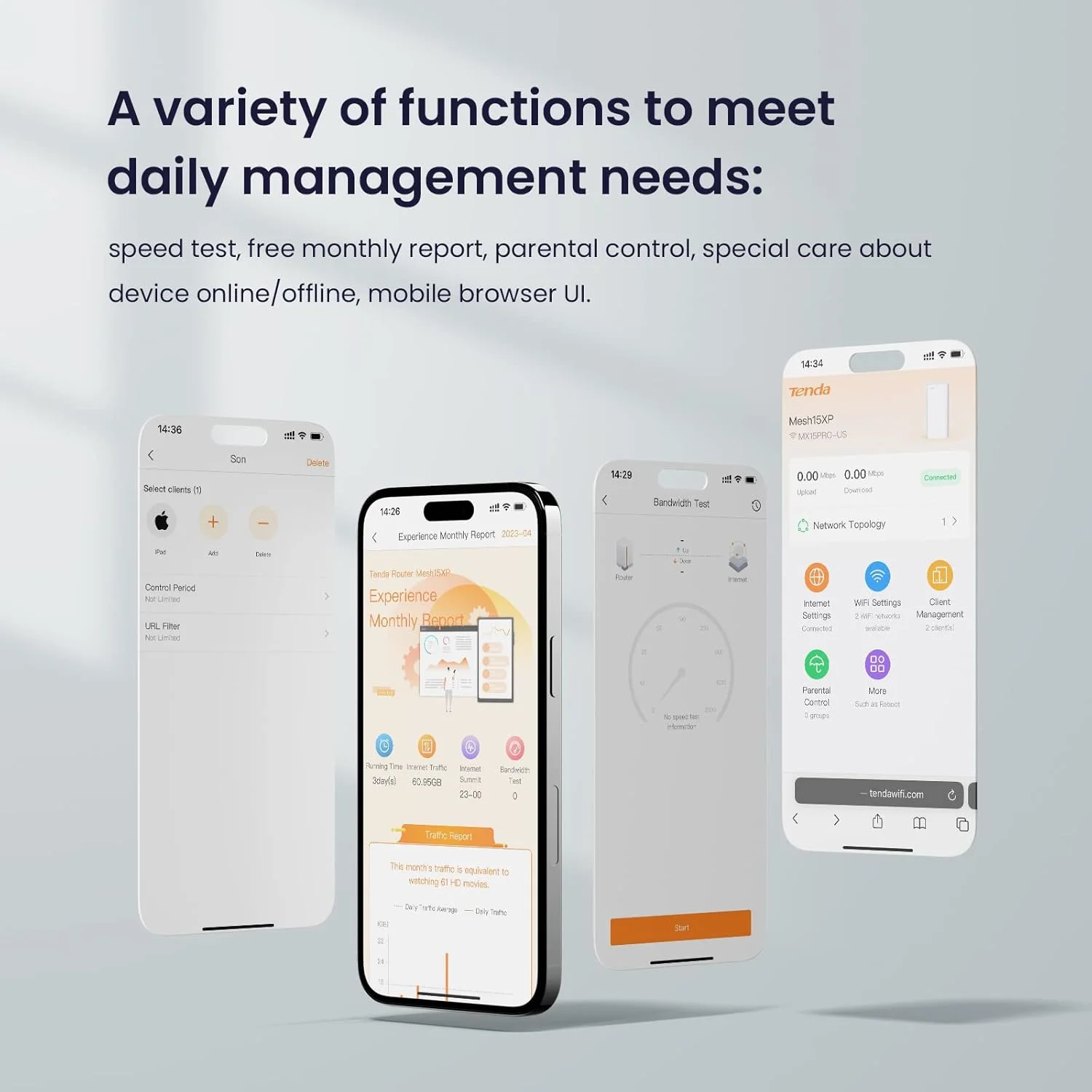 سیستم مش وای فای 6 AX5400 تندا نوا (MX15 Pro) برای کل خانه، دارای 6 آنتن 3dBi با پوشش دهی تا 4-7 اتاق و 390 متر مربع، وای فای 6 مش با 3 پورت گیگابیتی، نصب آسان، سازگار با آمازون الکسا، بسته 3 عددی سیستم مش وای فای 6 AX5400 تندا نوا (MX15 Pro) برای کل خانه، دارای 6 آنتن 3dBi با پوشش دهی تا 4-7 اتاق و 390 متر مربع، وای فای 6 مش با 3 پورت گیگابیتی، نصب آسان، سازگار با آمازون الکسا، بسته 3 عددی