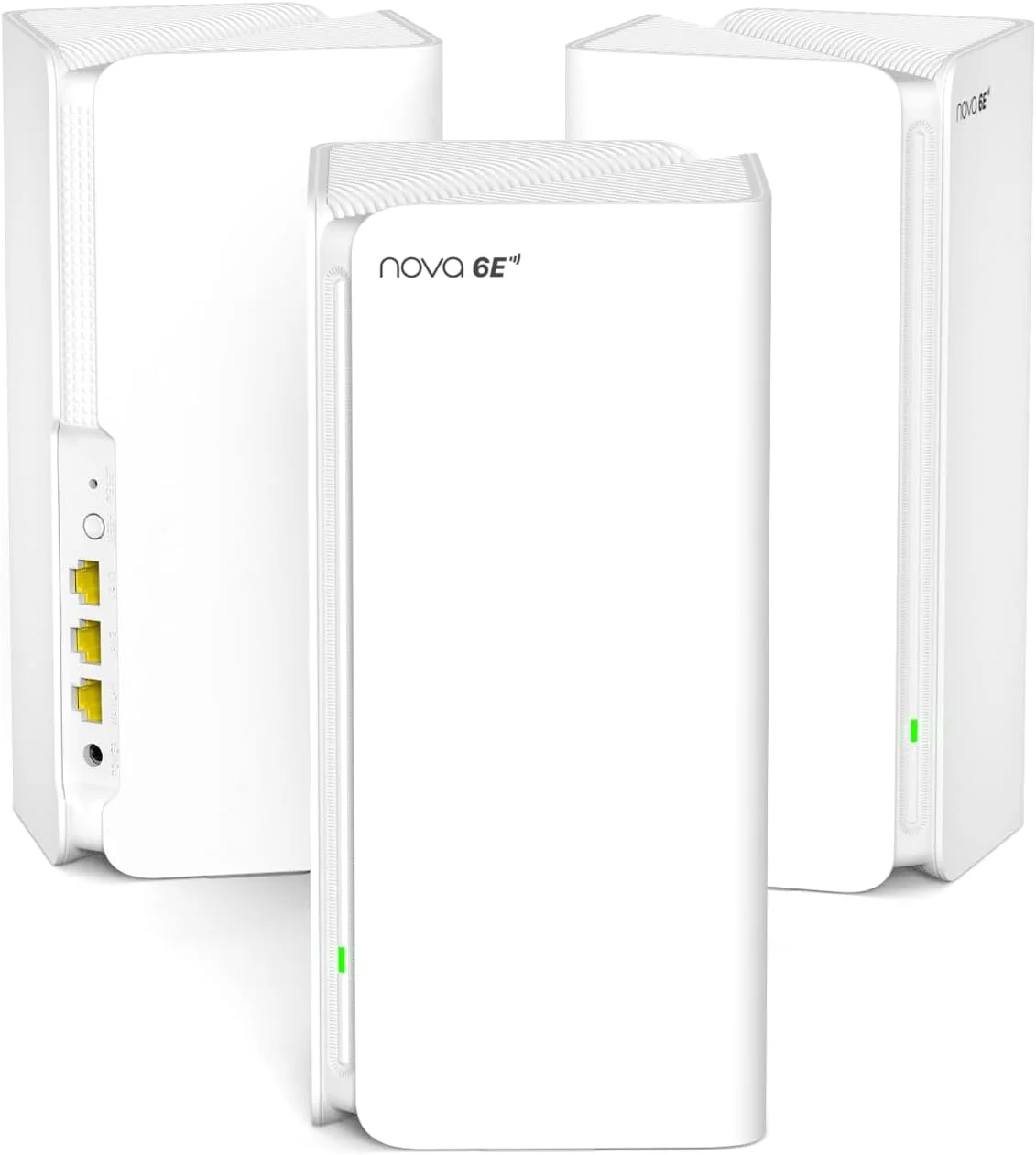 سیستم مش وای-فای 6E AXE5700 تندا نوا، سه بانده، پوشش 7-9 اتاق تا 390 متر مربع، رومینگ یکپارچه، 8K، واقعیت مجازی HD، بازی های ابری، بسته 3 عددی (MX21 Pro)