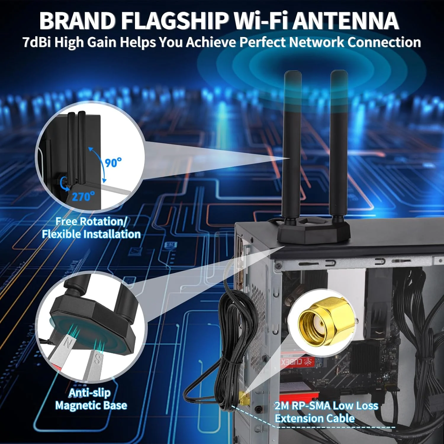 کارت شبکه وایرلس Eightwood WLAN Card WiFi 6E Intel AX210 Bluetooth 5.3 WLAN PCI-E کارت شبکه WLAN سه بانده 6G/5G/2.4G WiFi 6E کارت 5374 مگابیت بر ثانیه با آنتن WiFi 6E + CD برای کامپیوتر و لپ تاپ ویندوز 11/10 (64 بیتی)