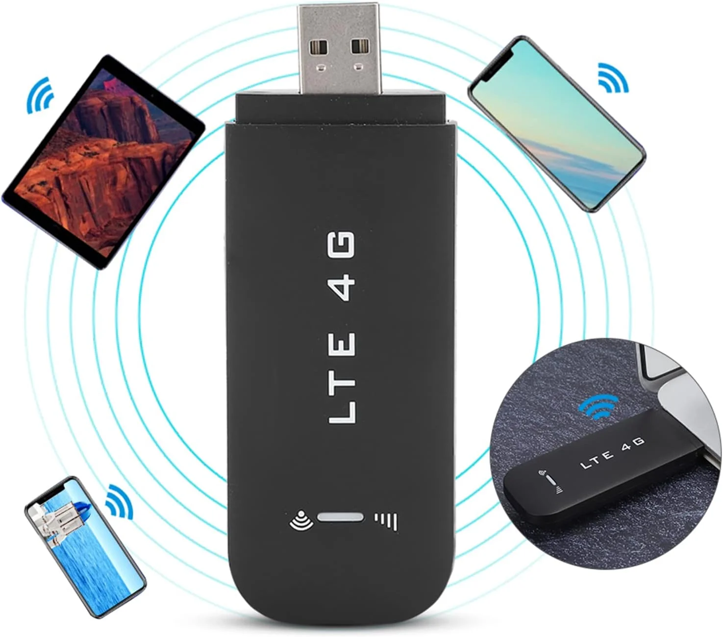 آداپتور مودم USB 4G LTE Elprico، کارت وایرلس USB 2.0 با سرعت بالا 100 مگابیت بر ثانیه، پشتیبانی از کارت حافظه 32 گیگابایتی
