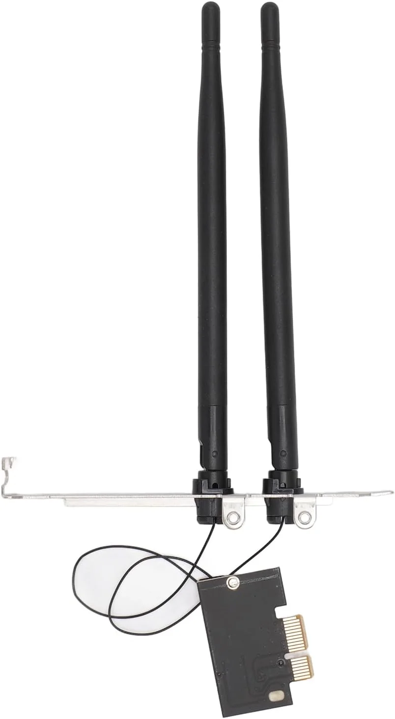 کارت شبکه بی‌سیم Elprico WLAN، کارت آداپتور PCIe WLAN برای رایانه شخصی رومیزی 8/10/11، 2.4G 5G 867 مگابیت بر ثانیه دو بانده 5 (آنتن غیر قابل جدا شدن)