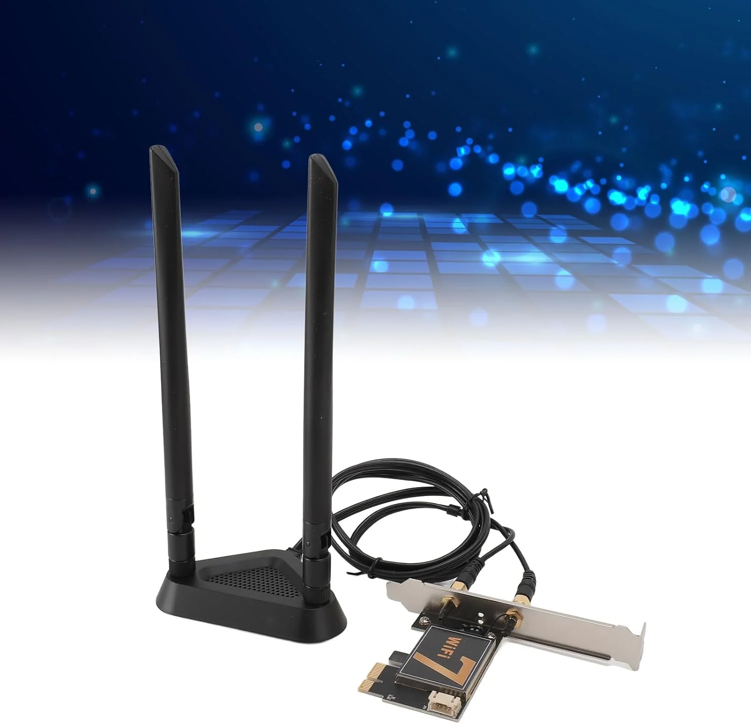 کارت آداپتور وای فای جنریک، کارت کارآمد PCI EX1 WiFi Be200NGW برای کامپیوتر رومیزی (با پایه آنتن توسعه یافته جداشدنی)