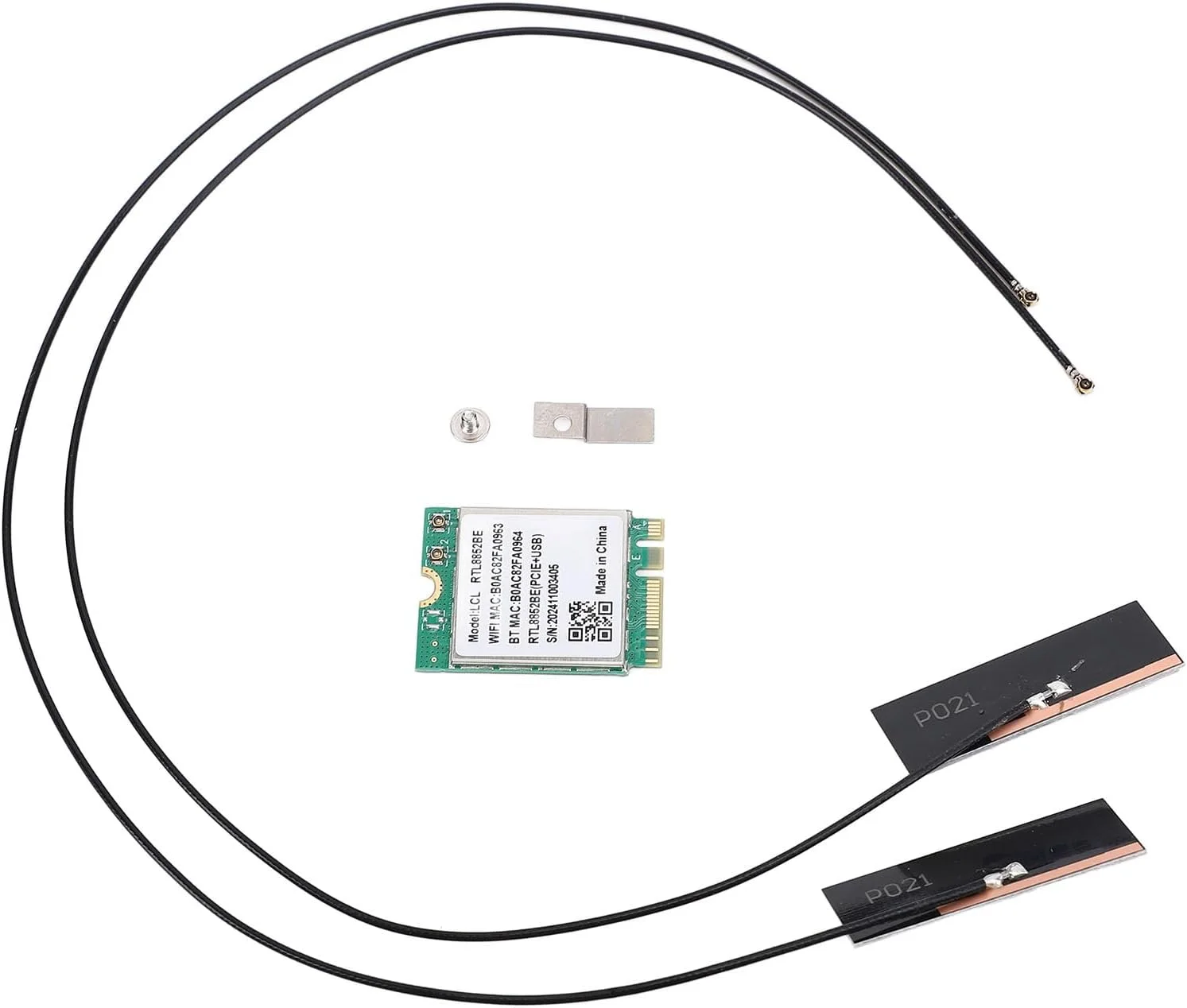 کارت وای فای M.2 با سرعت 1800 مگابیت بر ثانیه، RTL8852BE با فرکانس 2.4 گیگاهرتز و 5 گیگاهرتز برای پخش رسانه (آنتن داخلی)